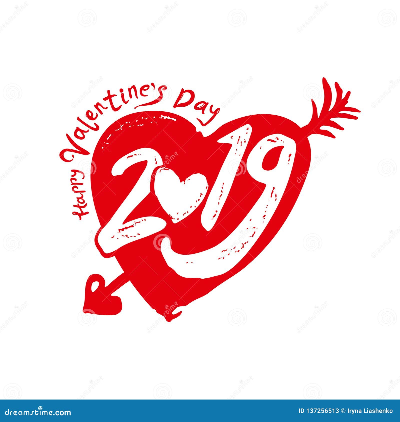 Big Red Heart 2019. Valentine`s Day 2019 Modern ...