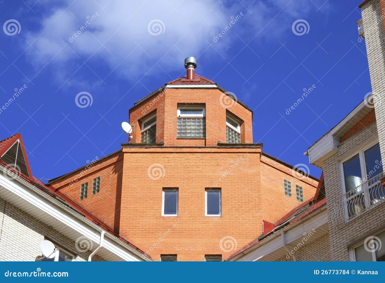 Big Red Modern House a Fortress Stock Photo Image of construction