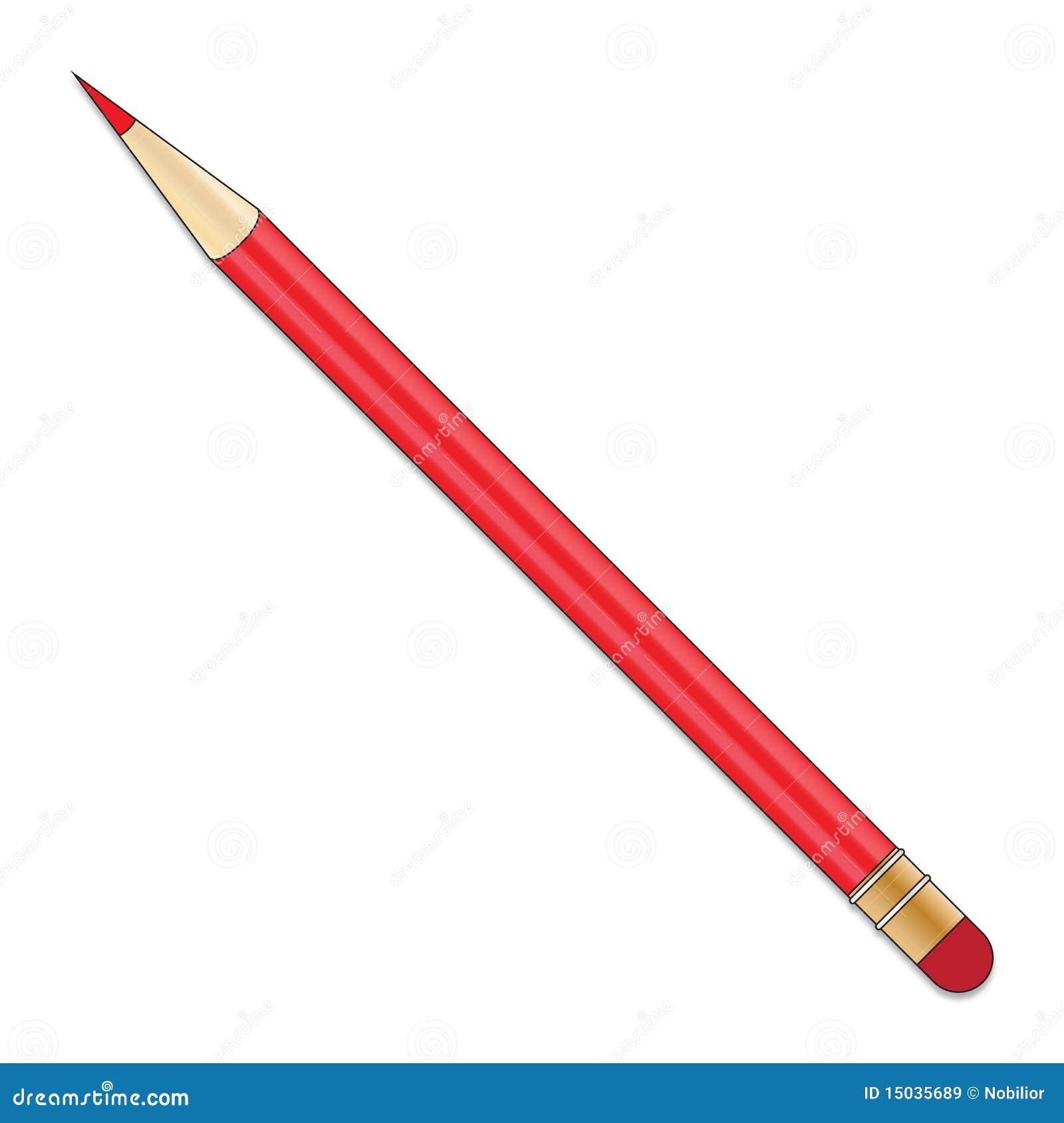 Big red pencil stock vector. Illustration of rubber, synthetic 15035689