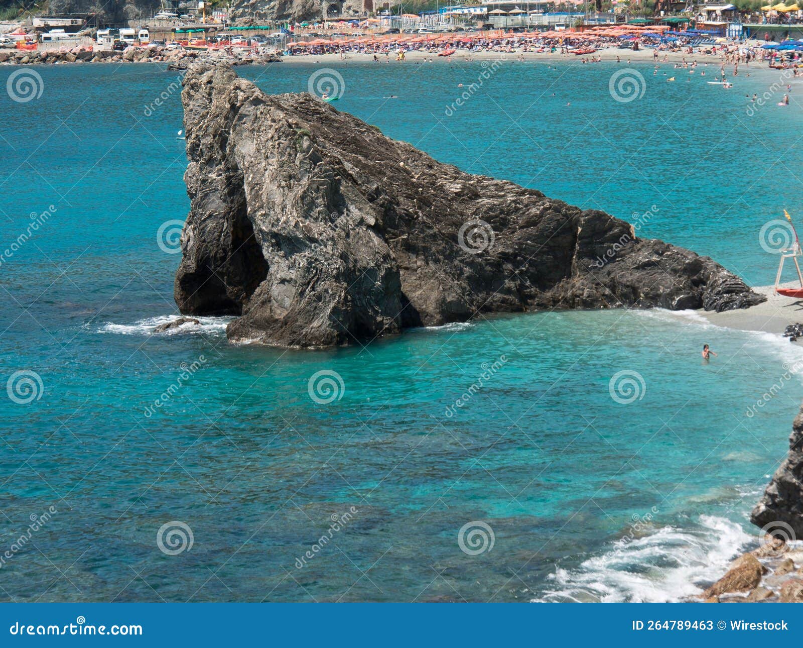 Big Rock Near the Beach on the Mediterranean Sea Stock Image - Image of ...