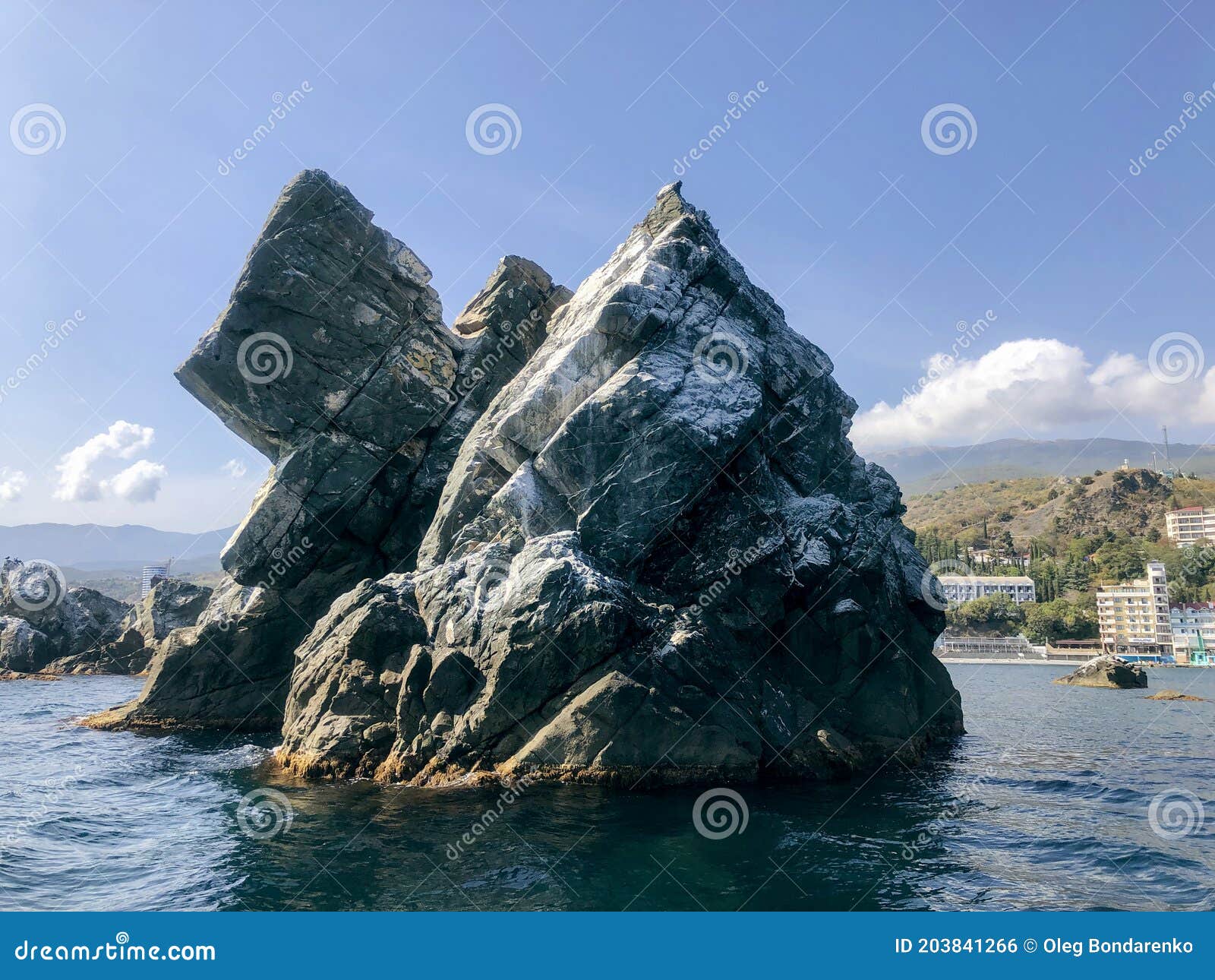 big rock in the vater. black sea, crimea
