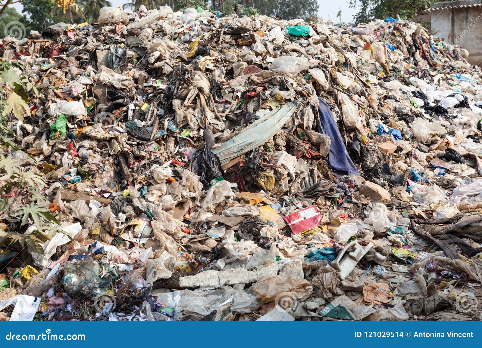 Big Rubbish Dump by the Road at Living Area Stock Photo Image of