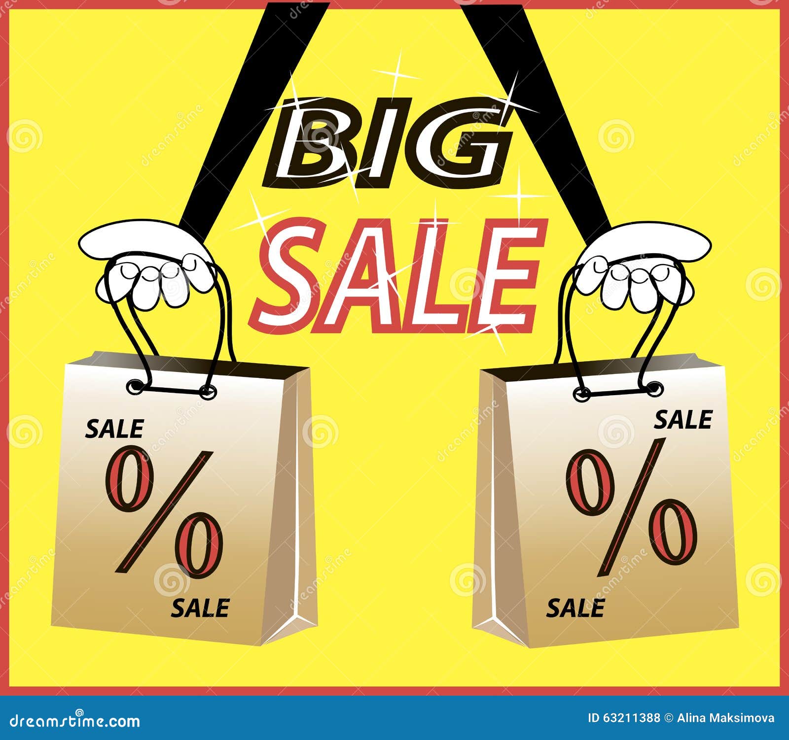 Big Sale! Caption Percent Discount, Shopping Bags Stock Vector - Image: 63211388