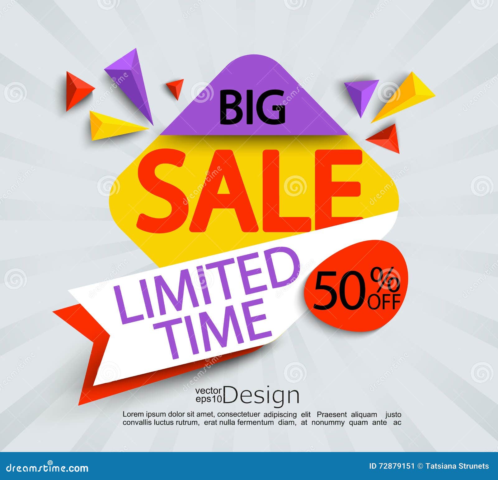 Big Sale Limited Time Banner Stock Vector Illustration of card