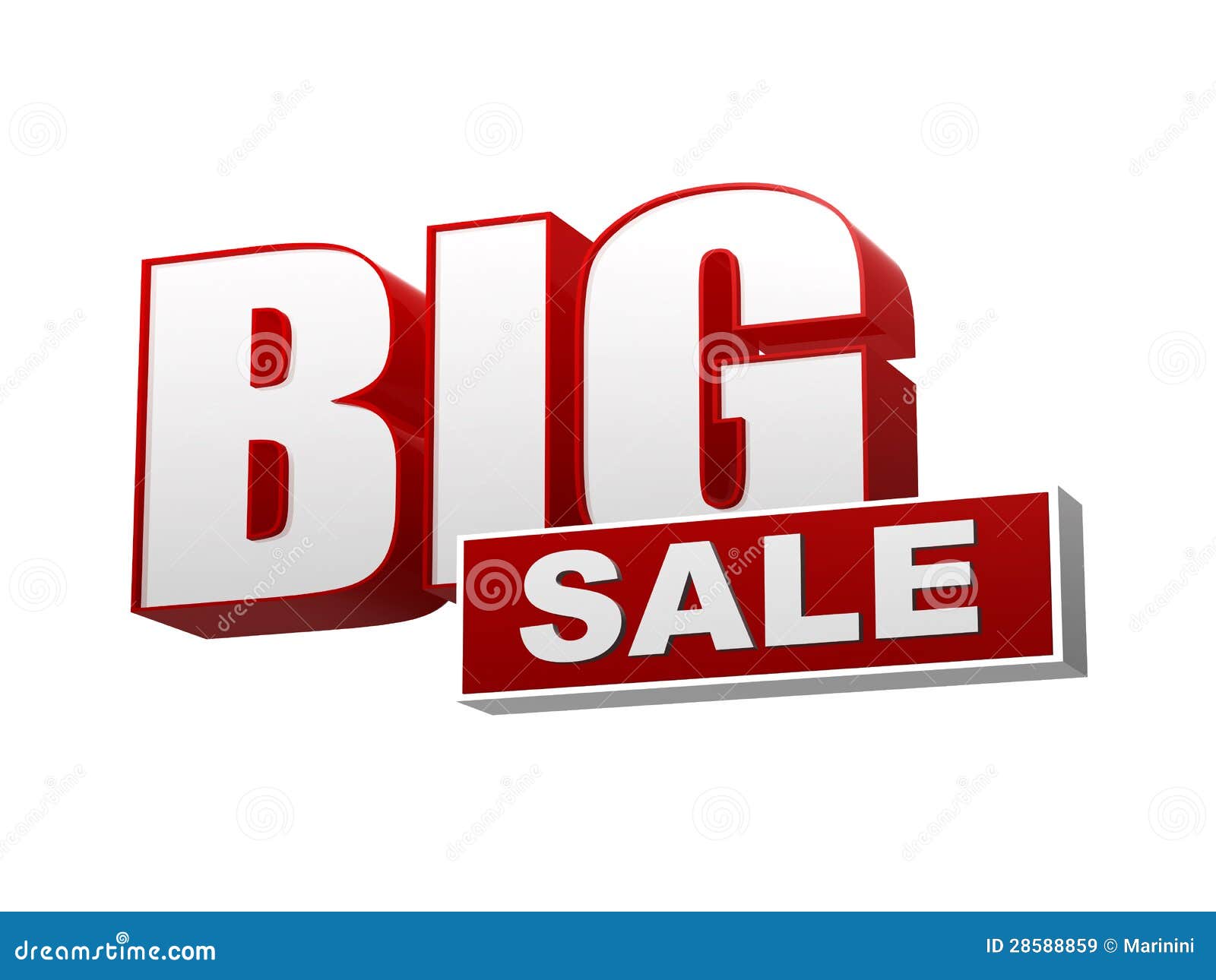 big sale red white banner letters block 28588859