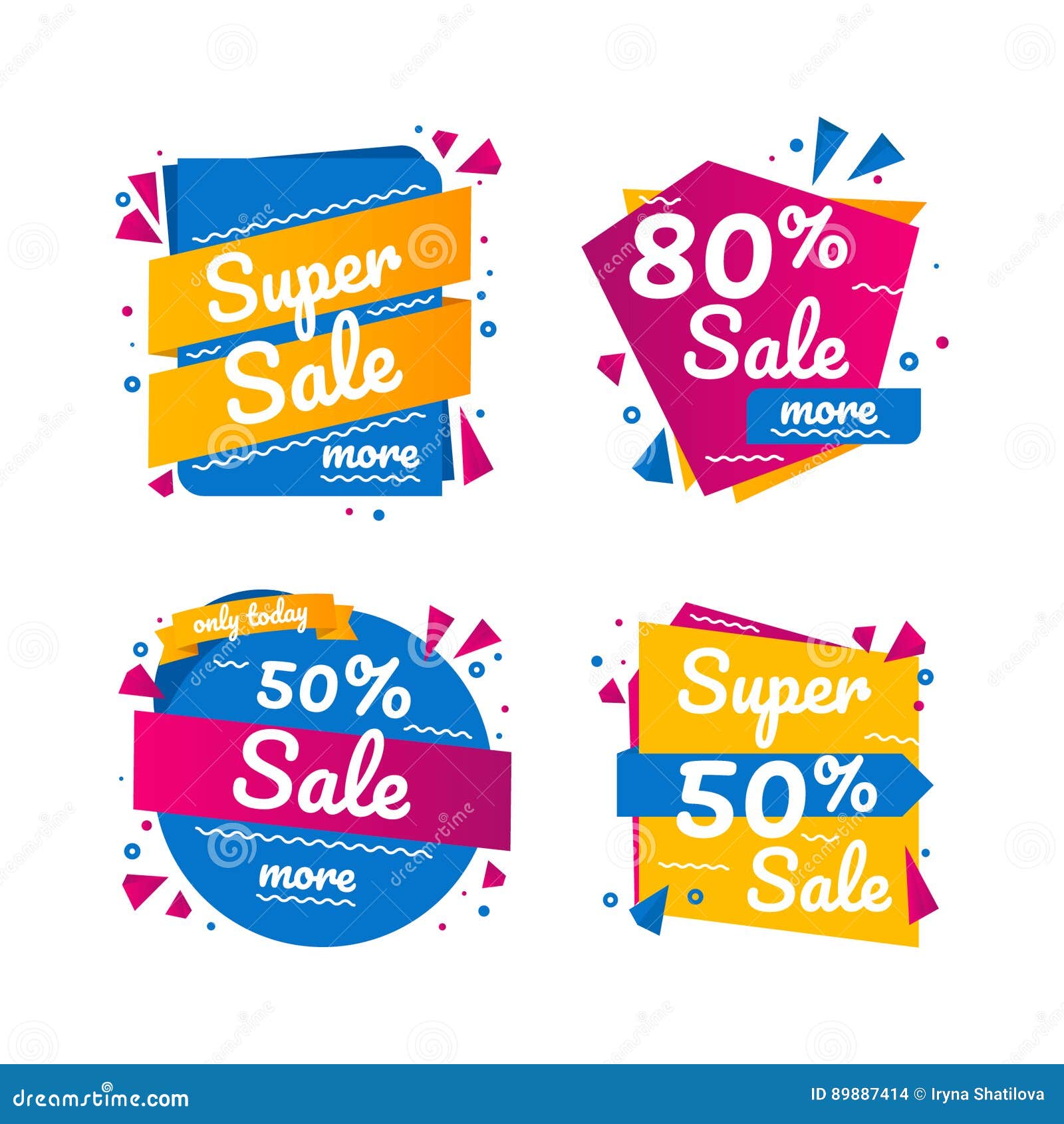 Big sale stickers set stock illustration. Illustration of circle 89887414