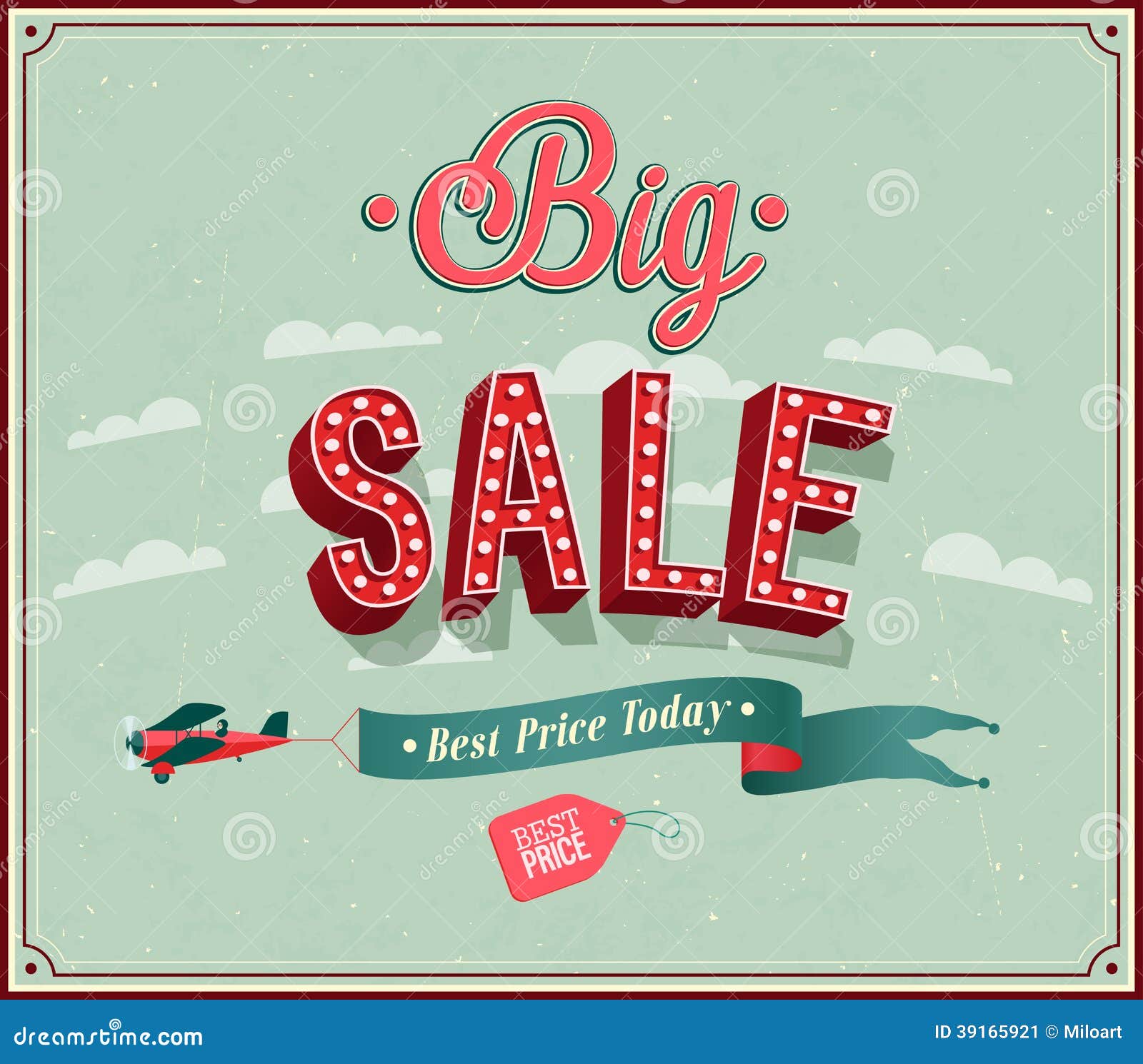 Big Sale Typographic Design. Stock Vector Illustration of heraldic