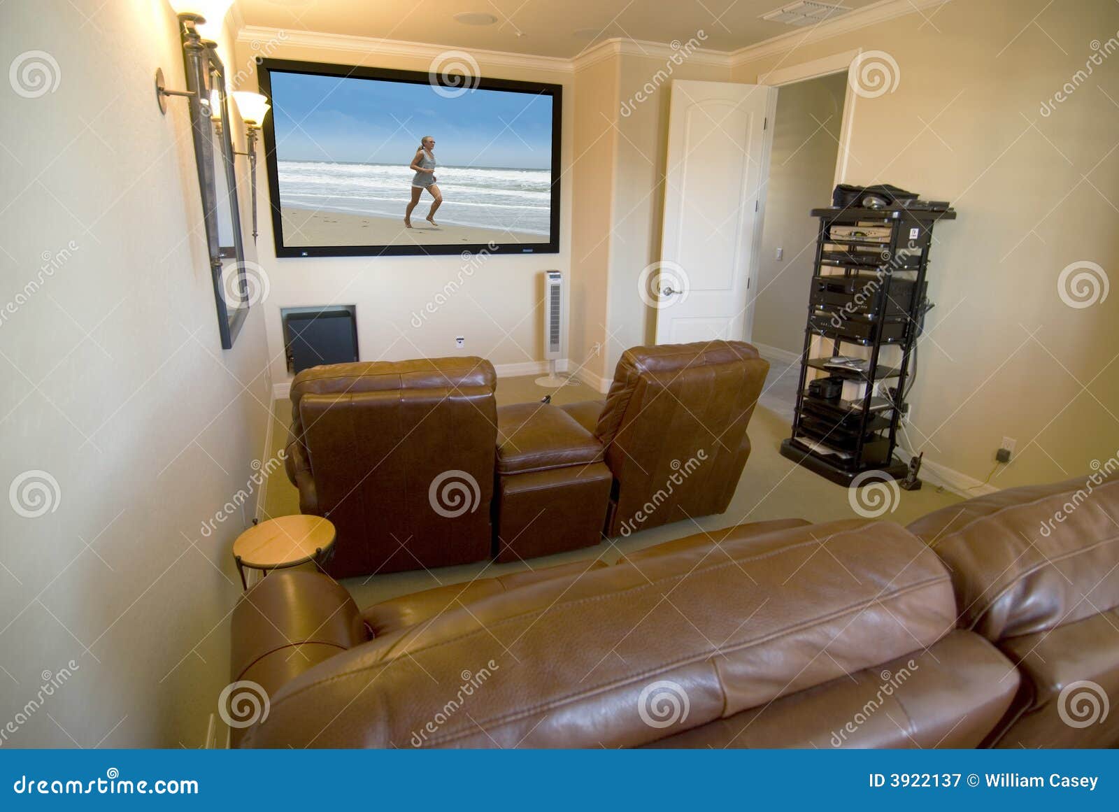 Big screen media room stock image. Image of presentation 3922137