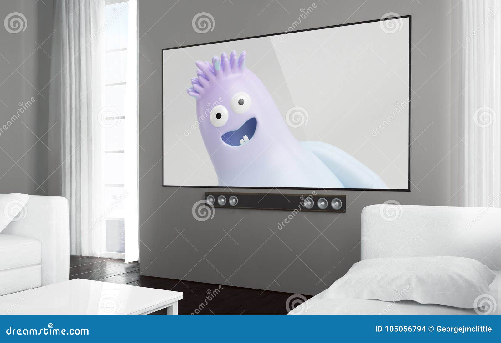 Big Screen Television Tv Kids Show Stock Illustration Illustration Of Online Decorate 105056794