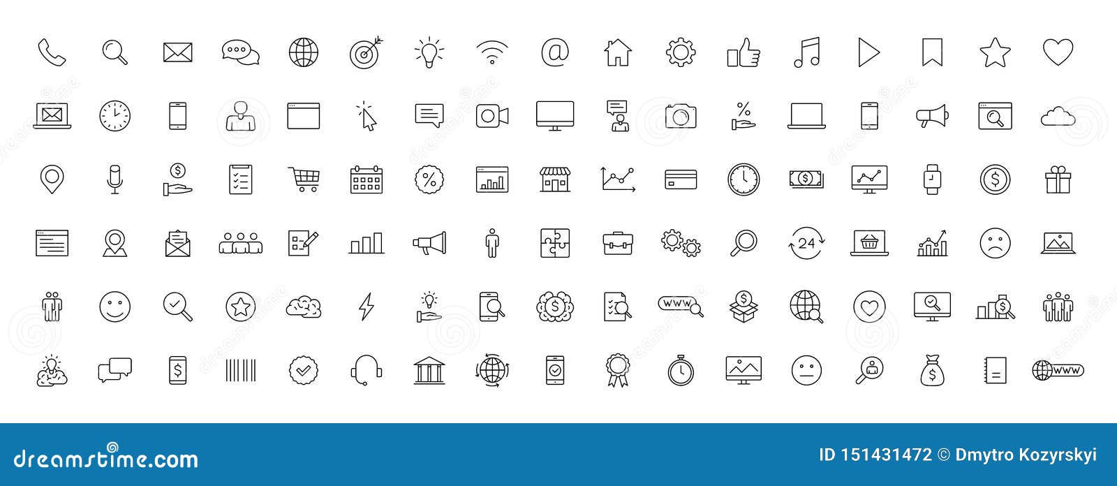 big set of 100 business and finance web icons in line style. money, bank, contact, office, payment, strategy, accounting,