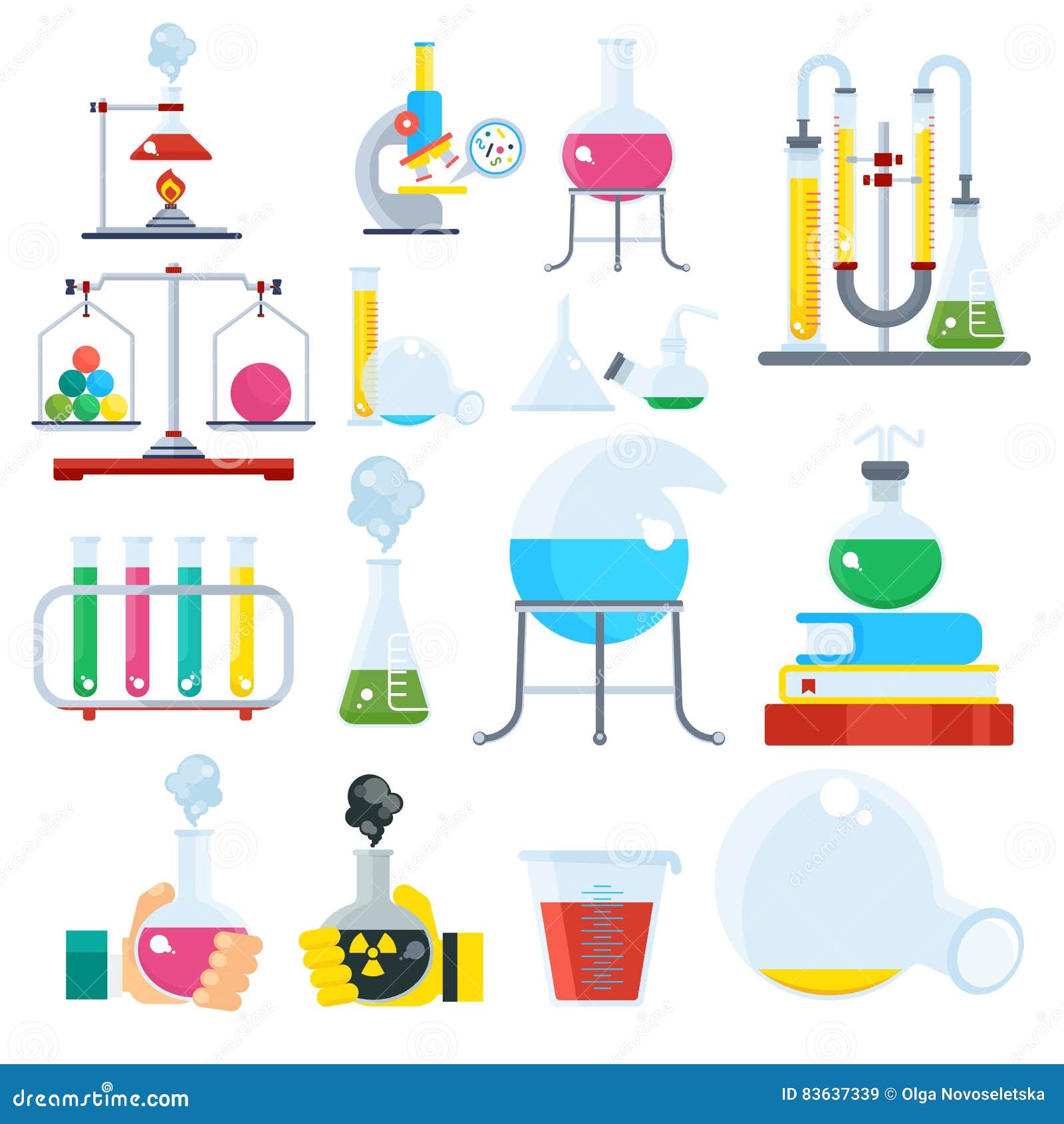 Big Set of Chemical Ecuipment Stock Vector - Illustration of glass ...