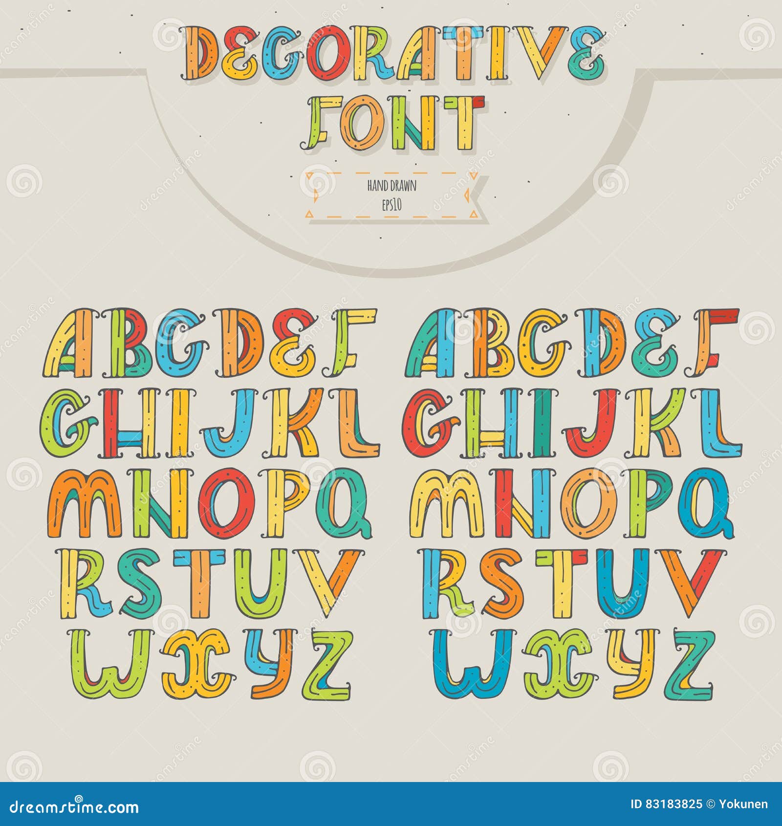 Vector Typography Set with Alphabet Letters Sequence from a To Z