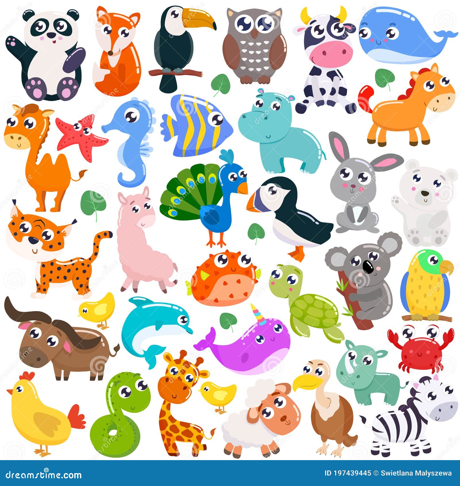 Big Set of Cute Cartoon Animals. Vector Flat Illustration Stock Illustration - Illustration of buffalo, llama: 197439445 Big Set of Cute Cartoon Animals. Vector Flat Illustration Stock Illustration - Illustration of buffalo, llama: 197439445
