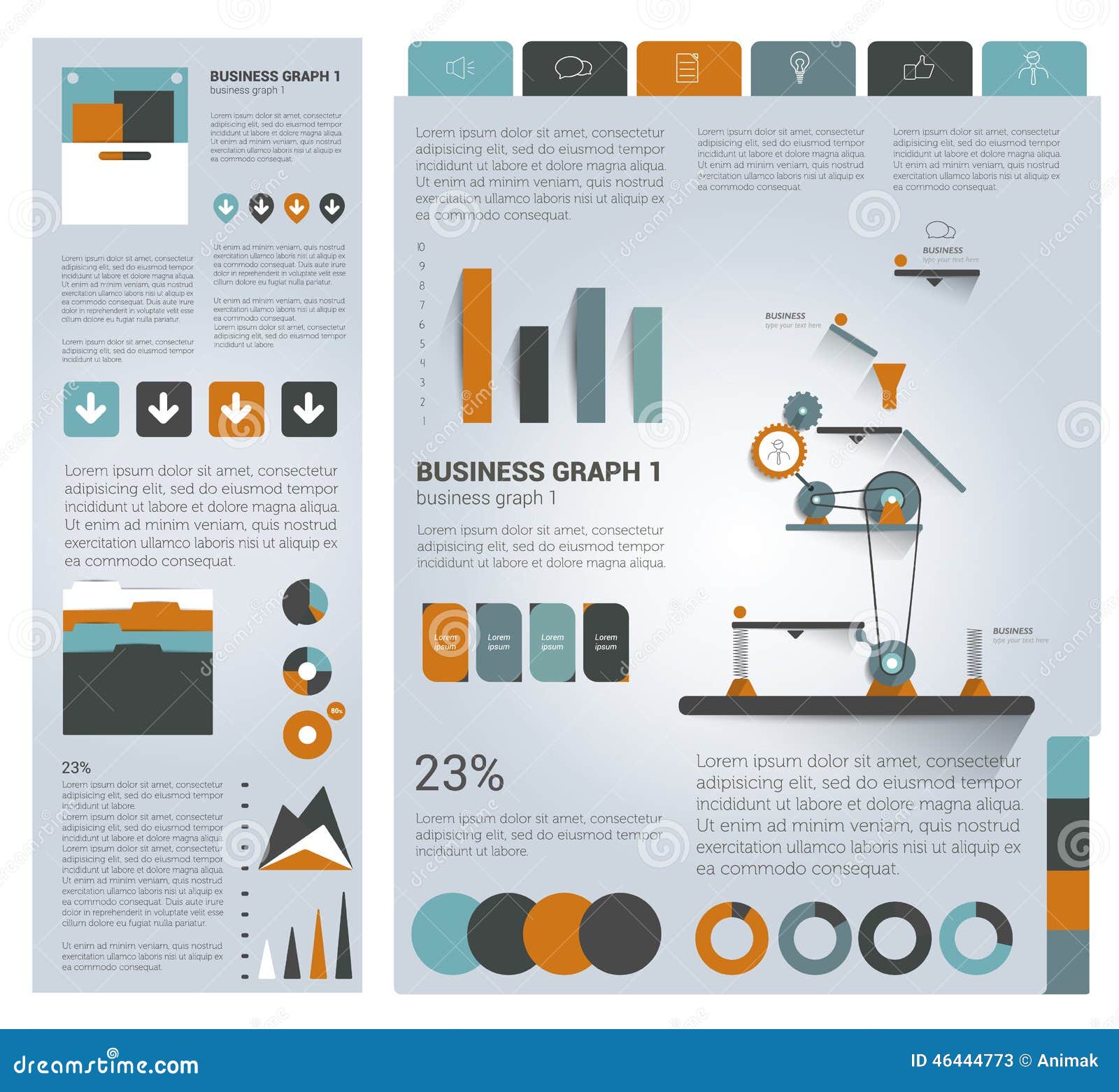 Big Set of Flat Infographic Elements. Stock Vector - Illustration of ...