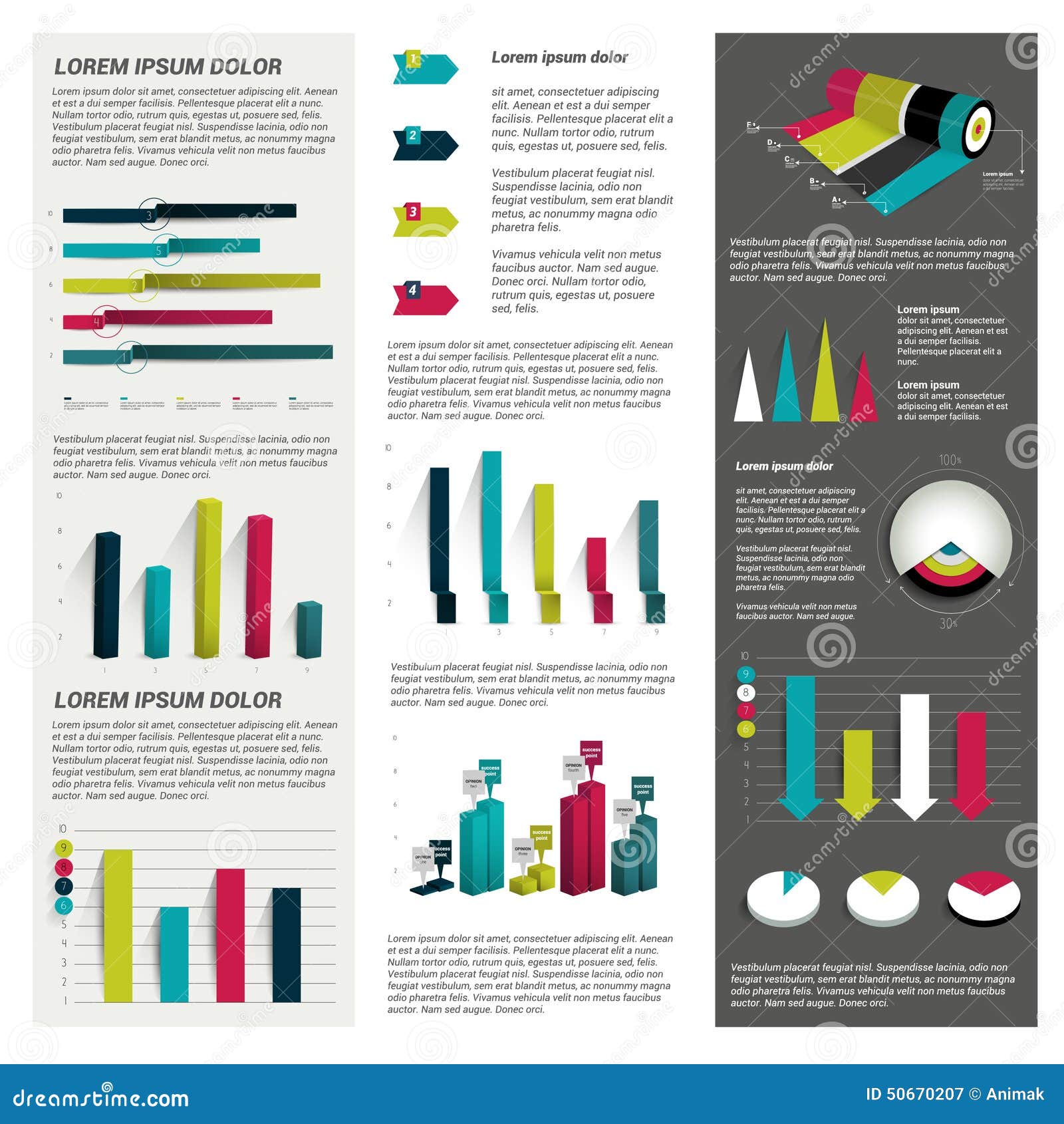 Big Set of Flat Infographic Elements. Stock Vector - Illustration of ...