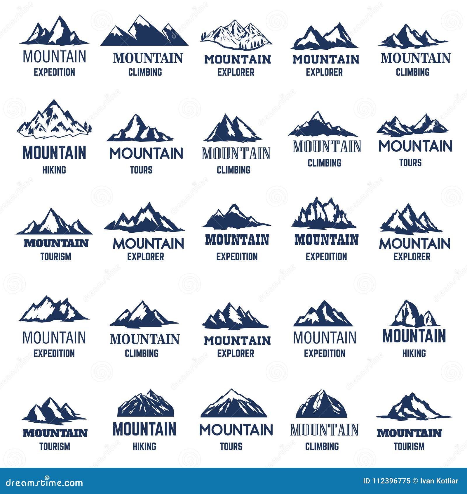 Big Set of Mountain Icons. Design Element for Logo, Label ,emblem, Sign ...