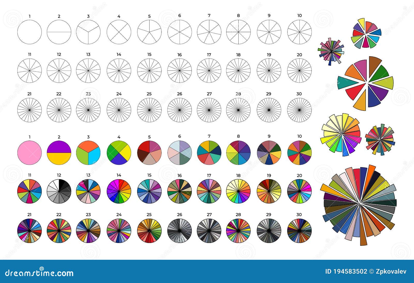 Big Set Of Segmented Circles Various Number 0 30 Of Sectors Divide The Circle On Equal Parts Colored Black And White Outline Stock Vector Illustration Of Concept Geometry Big Set Of Segmented Circles Various Number 0 30 Of Sectors Divide The Circle On Equal Parts Colored Black And White Outline Stock Vector Illustration Of Concept Geometry