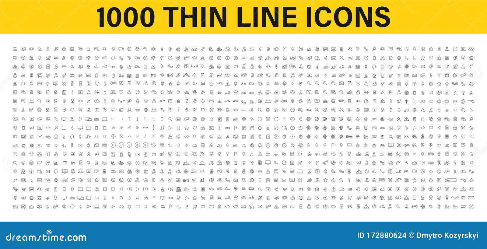 big set of 1000 thin line web icon. business, finance, shopping, logistics, medical, health, people, teamwork, contact us, arrows