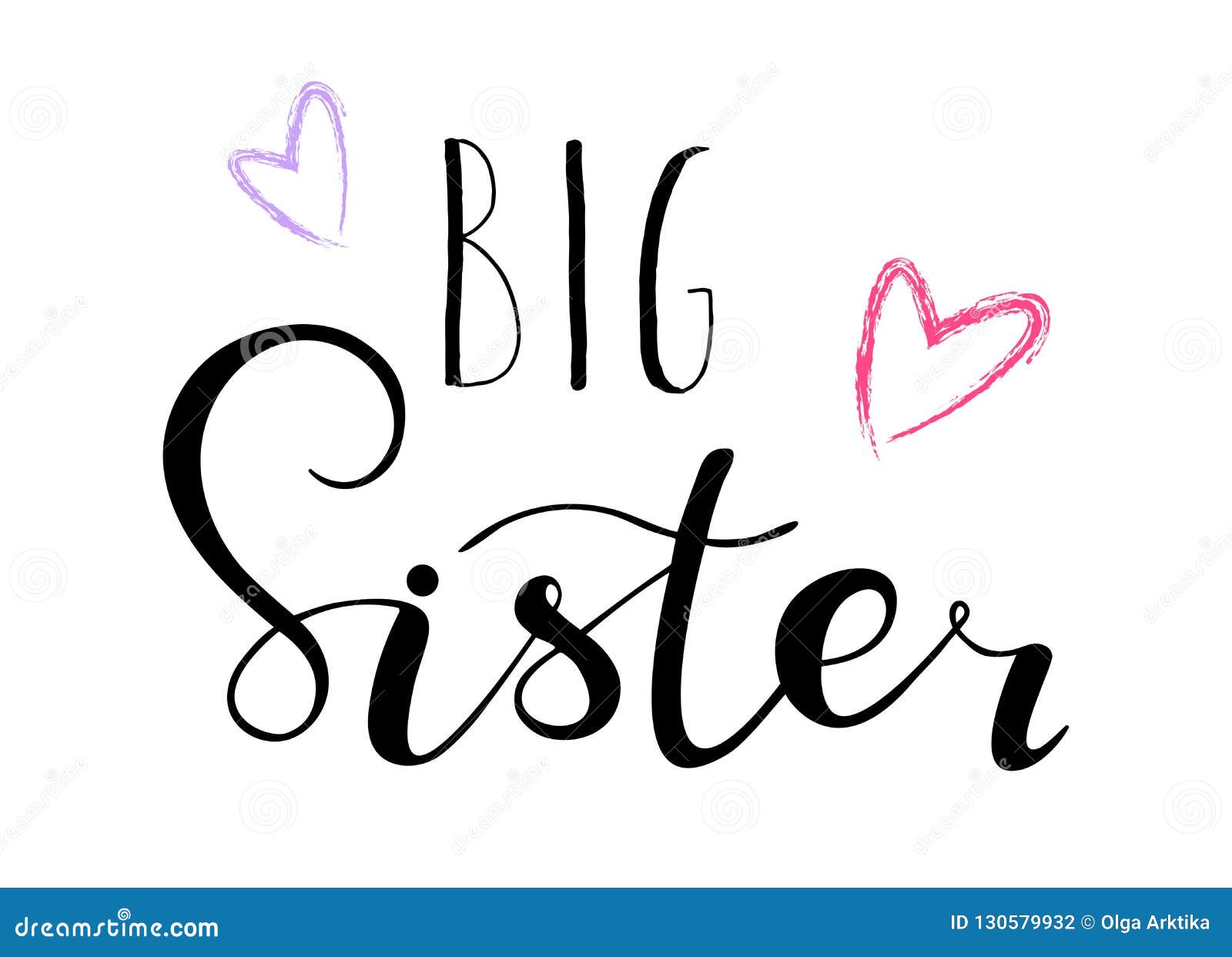 big sister. lettering for babies clothes, t-shirts