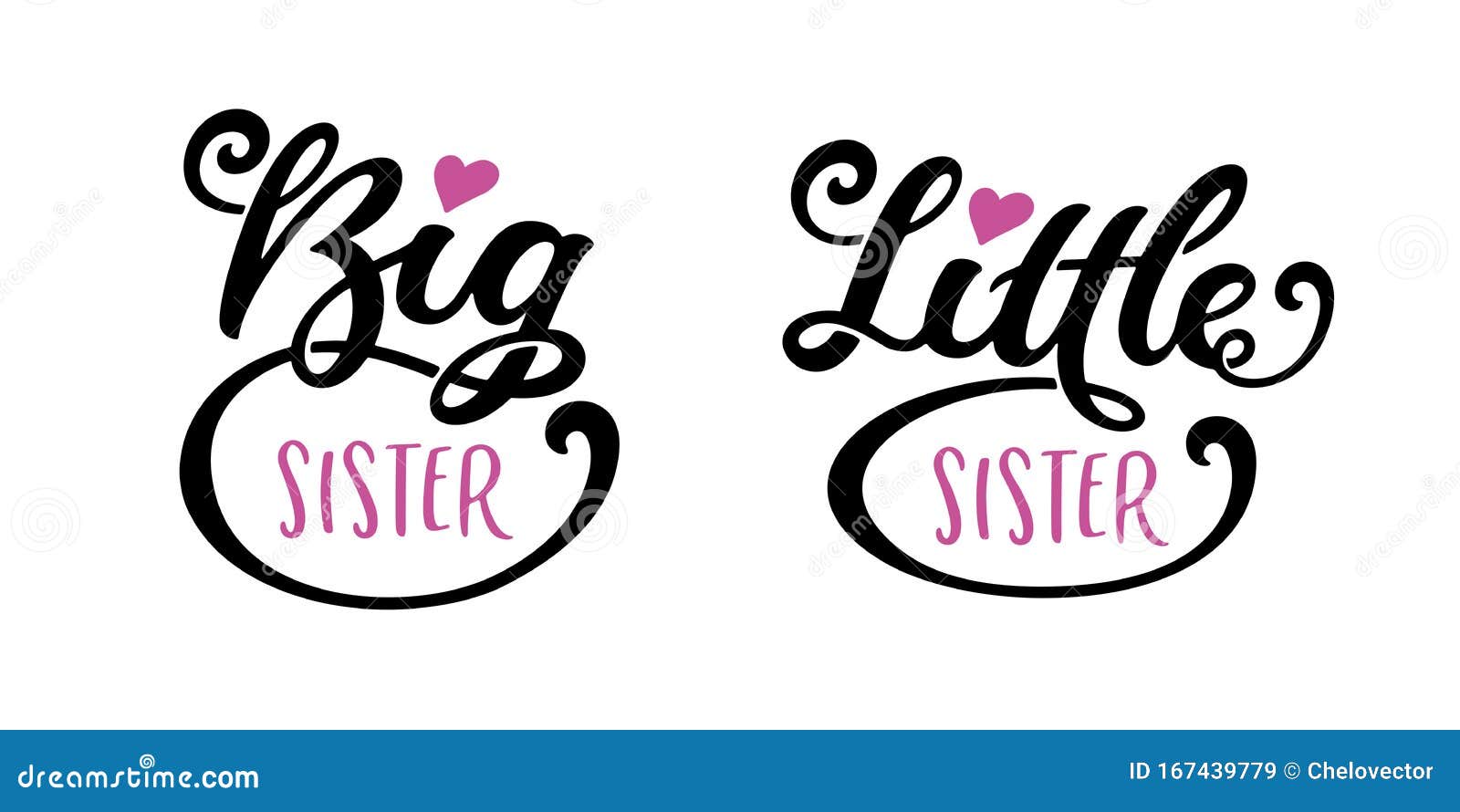 big sister little sister kids clothes typography.  .