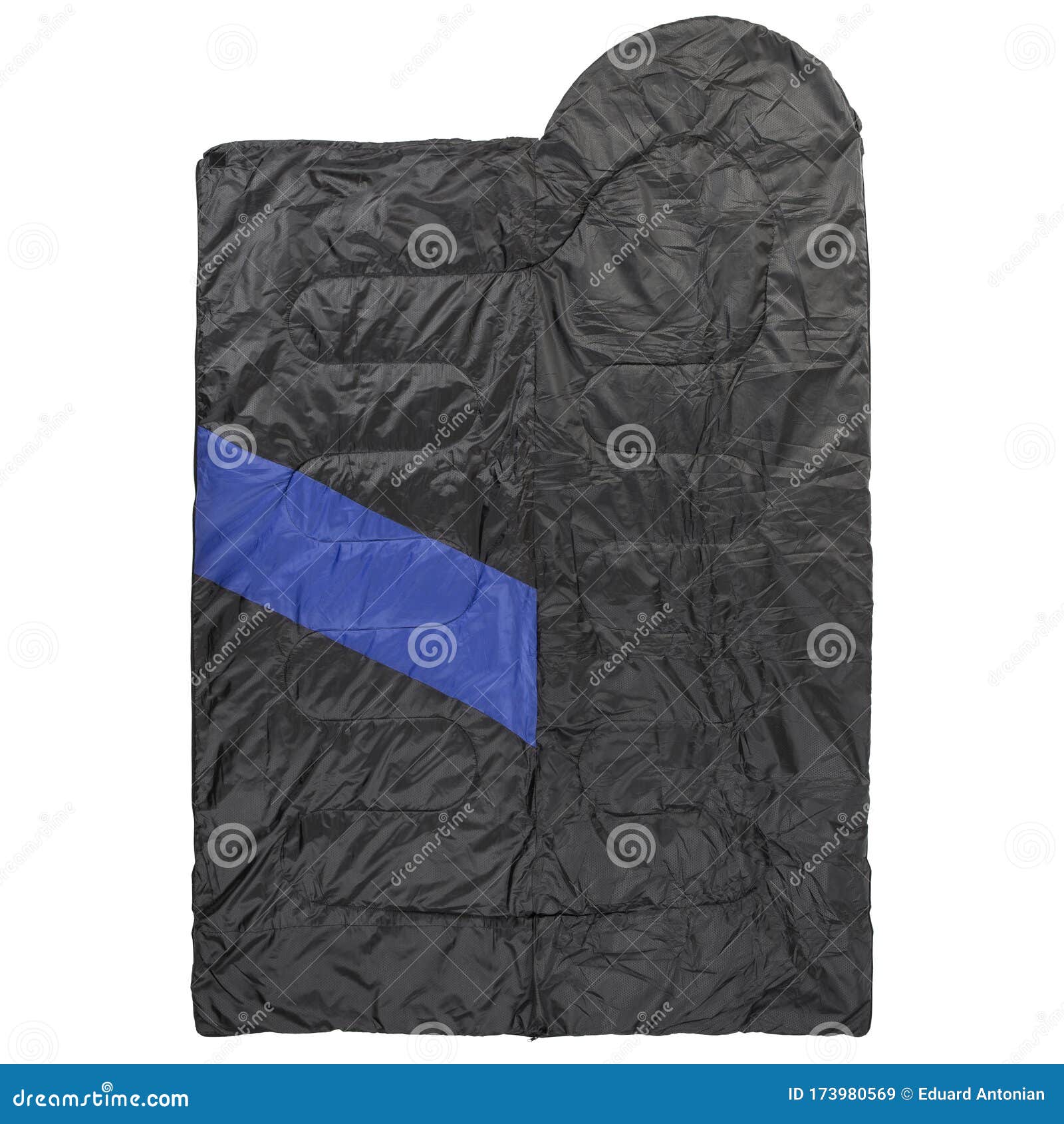 Big Sleeping Bag, Spread Out Like a Blanket, Top View, on a White Background Stock Image Image