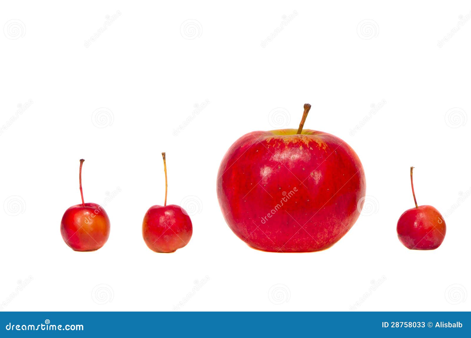 Big and Small Red Apples on White Stock Photo - Image of juicy, large:  22041200