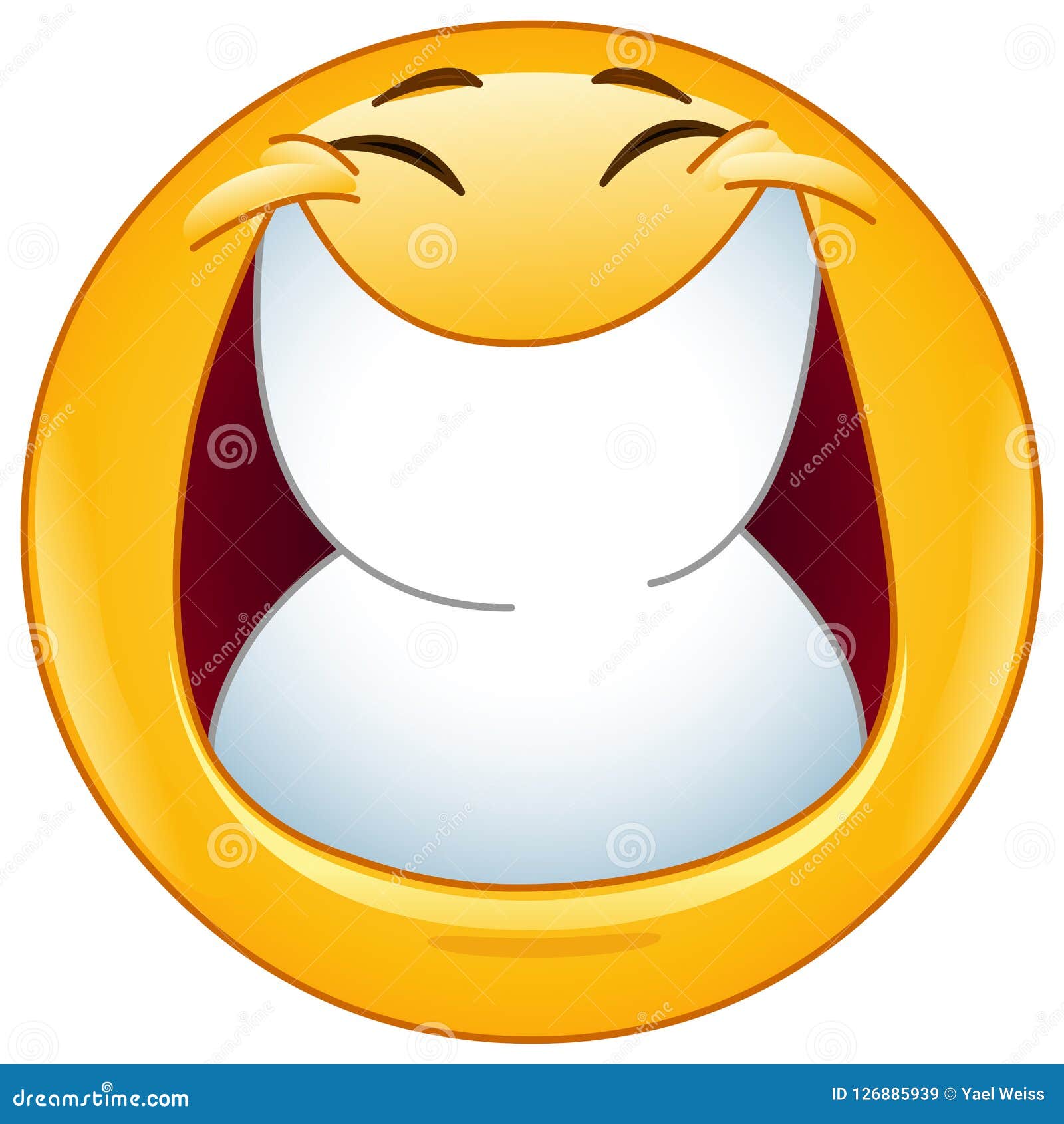 Big Smile with Closed Eyes Emoticon Stock Vector Illustration of ball