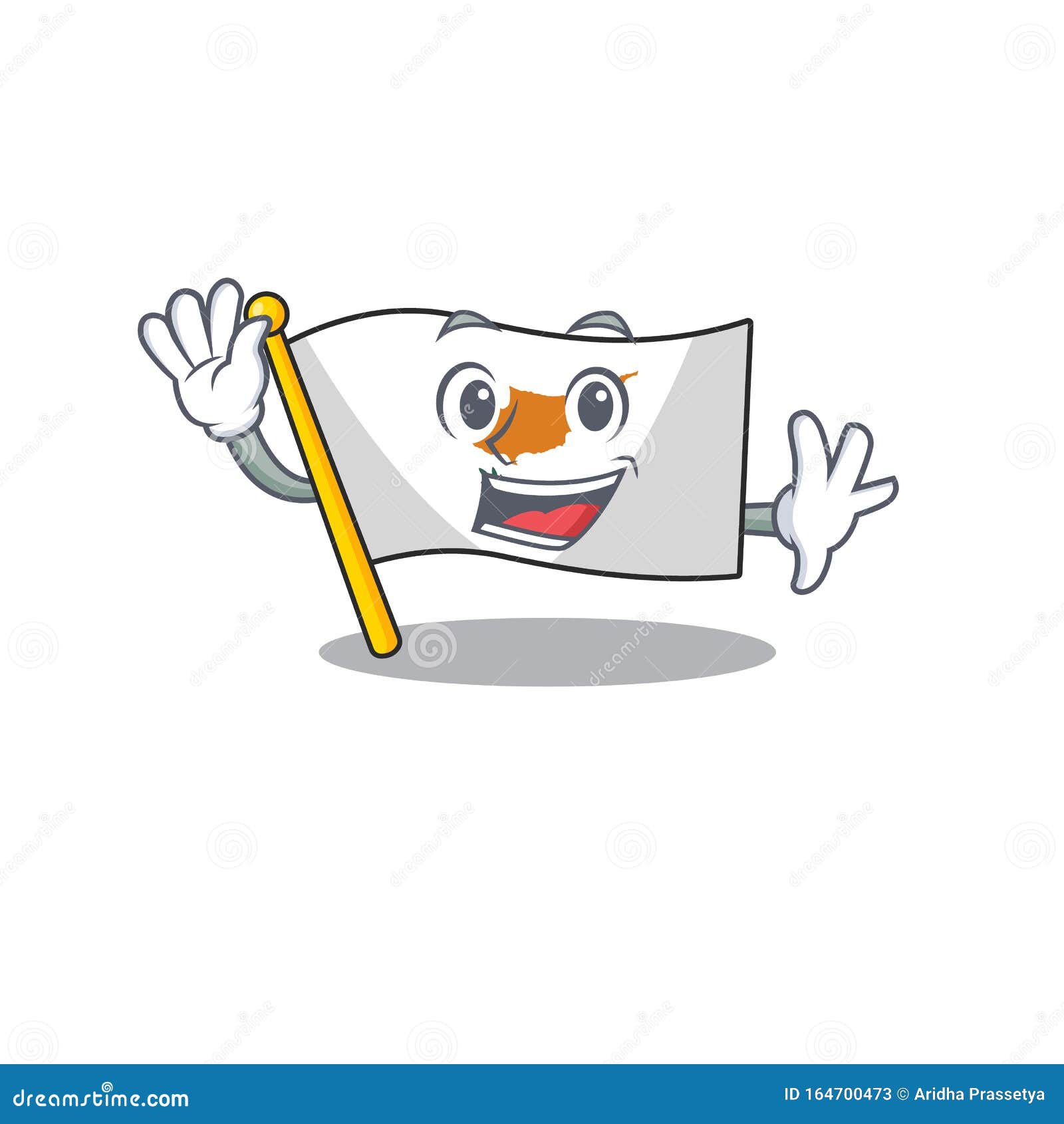 Big Smile Flag Cyprus Waving Hands Cartoon Character Stock Vector -  Illustration of emotion, mascot: 164700473