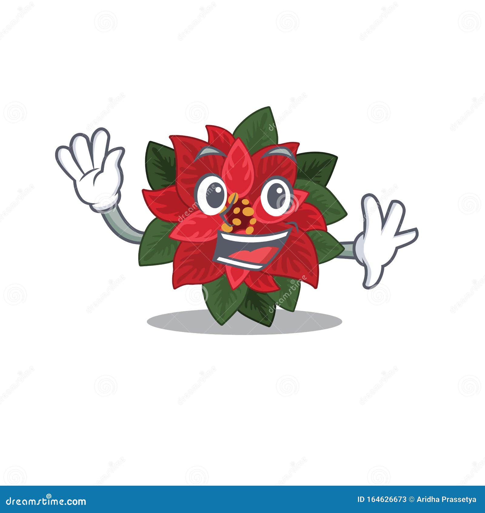 Big Smile Flower Poinsettia Waving Hands Cartoon Character Stock Vector - Illustration of decoration, happy: 164626673 Big Smile Flower Poinsettia Waving Hands Cartoon Character Stock Vector - Illustration of decoration, happy: 164626673