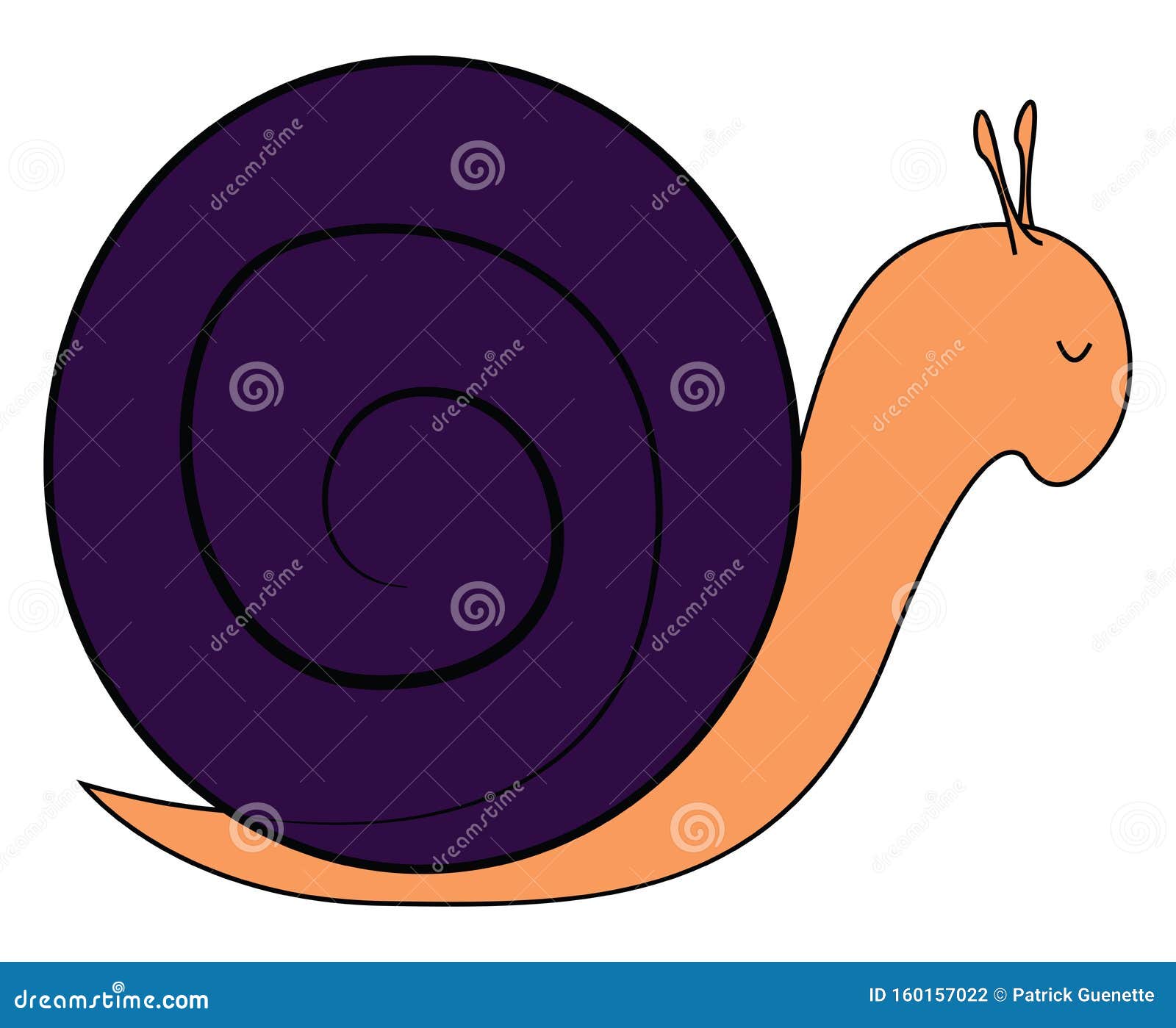 Sleeping Snail Vector or Color Illustration Stock Vector Illustration