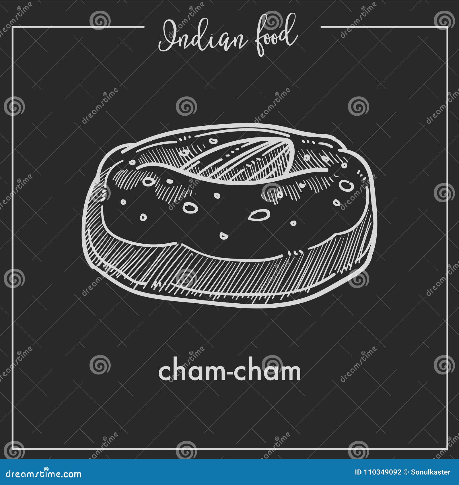 Big Soft Cham Cham with Almond from Indian Food Stock Vector - Illustration of bakery, baked: 110349092 Big Soft Cham Cham with Almond from Indian Food Stock Vector - Illustration of bakery, baked: 110349092