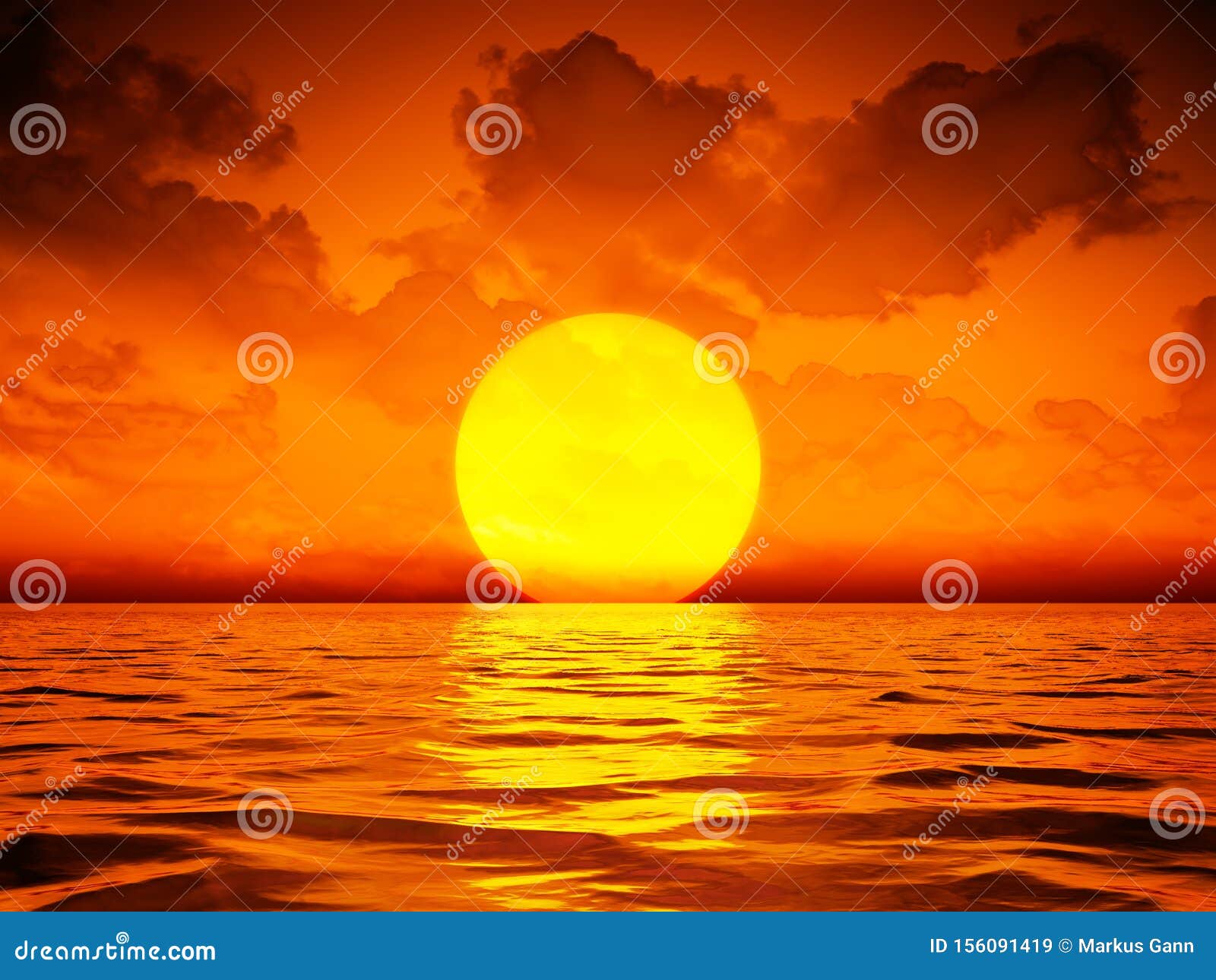 Big Sooting Sunset Wallpaper Stock Illustration - Illustration of  background, season: 156091419