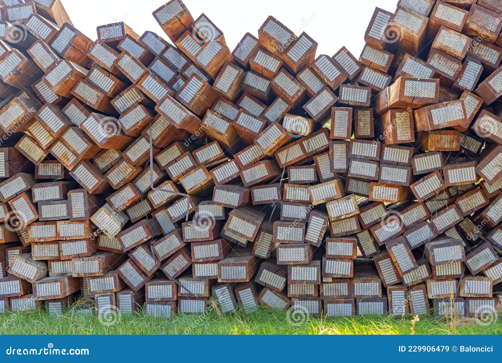 Railroad Ties Metal Ends stock image. Image of transport 229906479