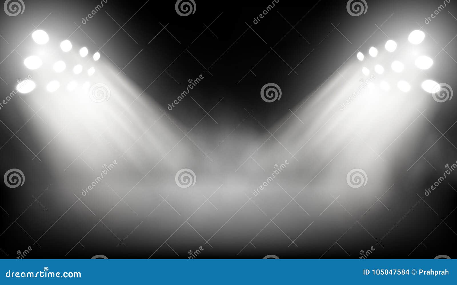 Big Stage Illuminated by Spotlights Stock Illustration Illustration
