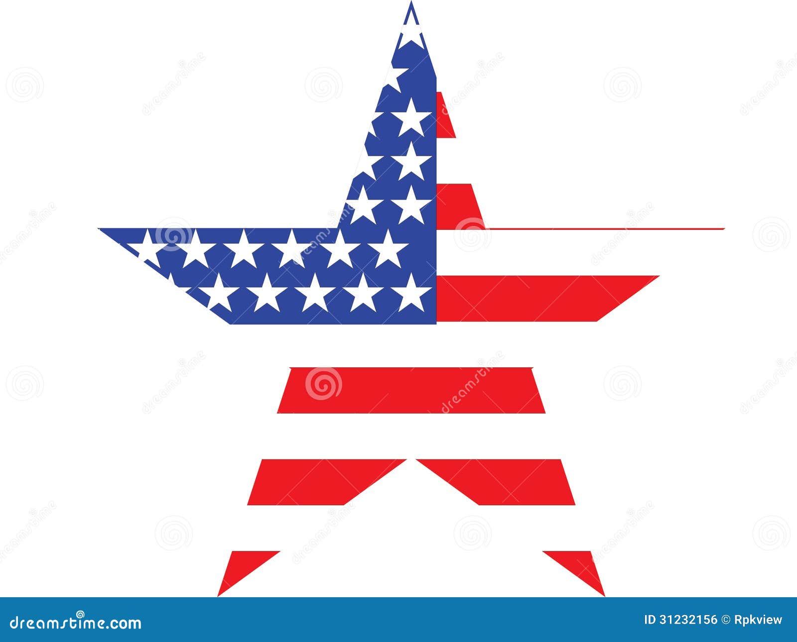 Big Star American Flag on White Background Stock Illustration Illustration of july, banner