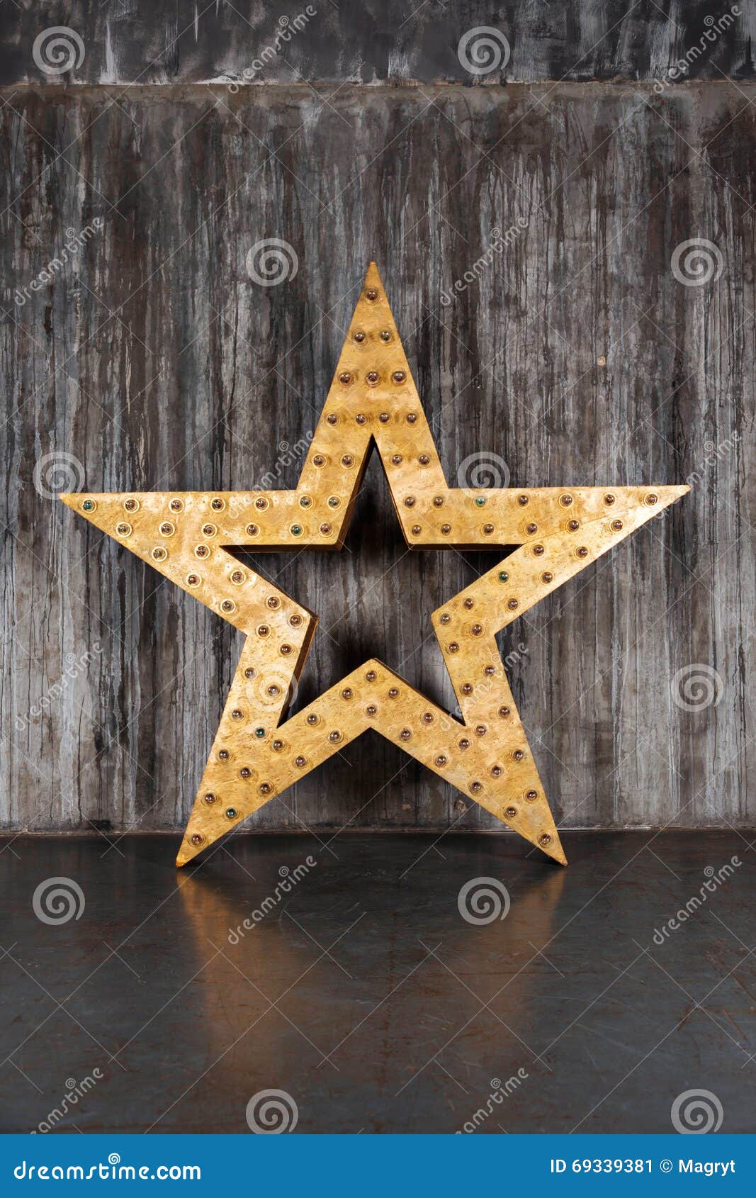 Big Star on the Background of Concrete Wall Stock Image Image of