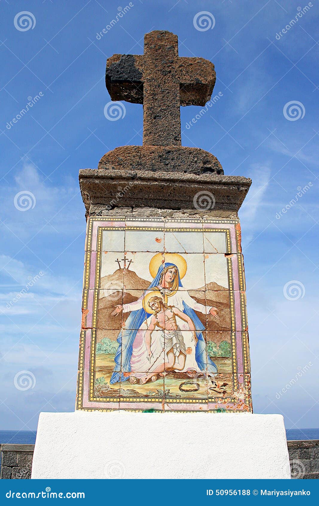 big stone cross, forio, ischia, italy