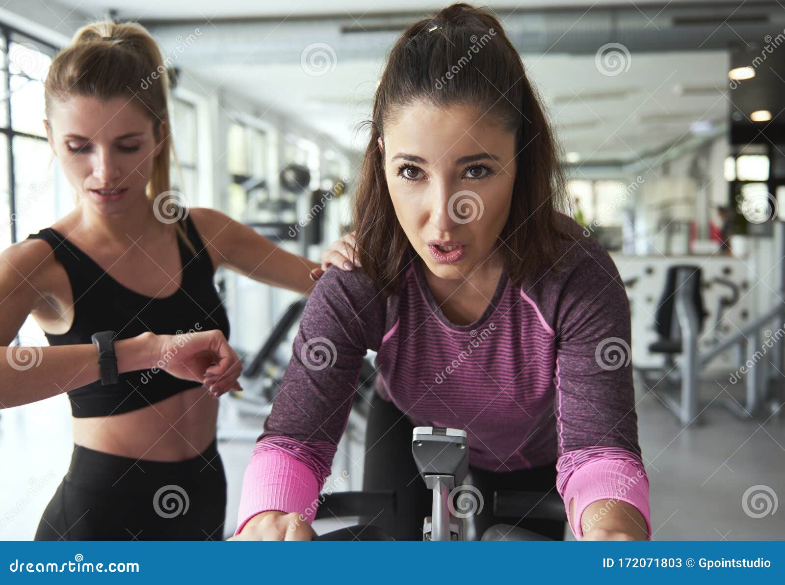 Big Support from the Personal Trainer Stock Image - Image of motivation ...