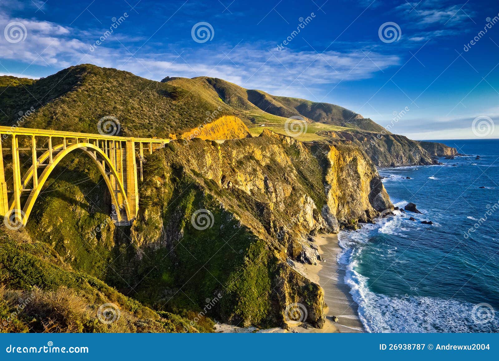 Big Sur near sunset stock image. Image of blue, break 26938787