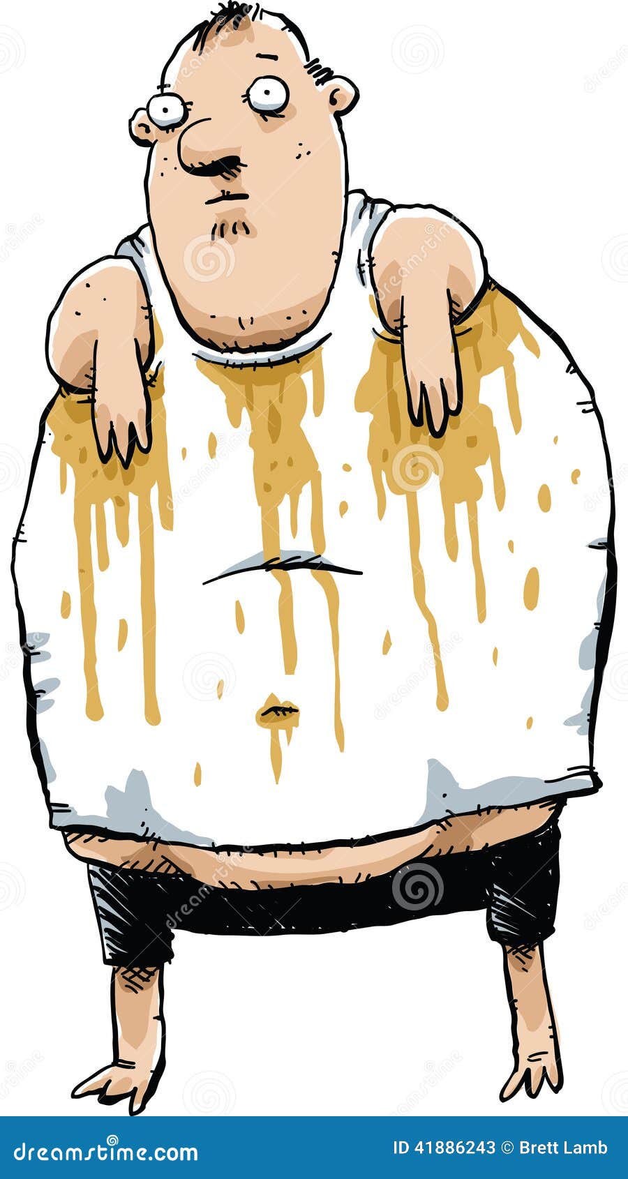 Big Sweat Stains stock illustration. Illustration of overweight - 41886243