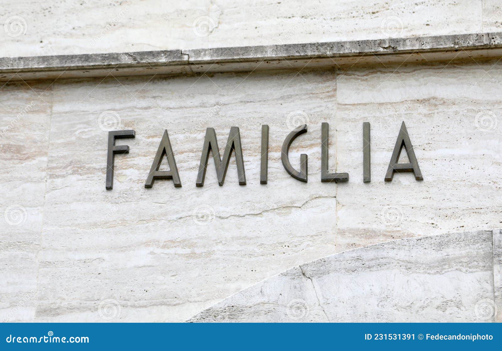 big text famiglia that means family in italy