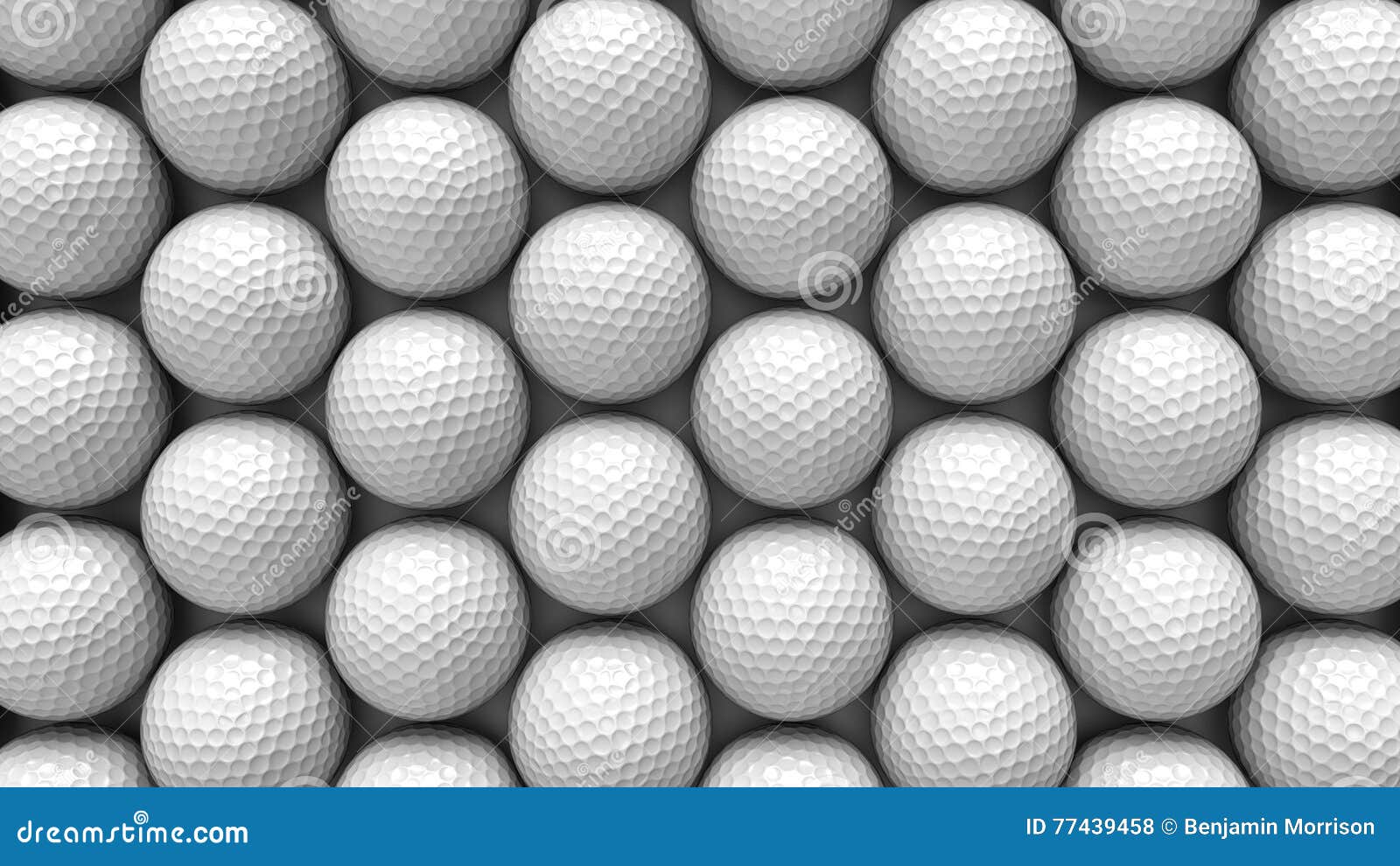 Big Topdown Array of White Golf Balls Stock Illustration Illustration