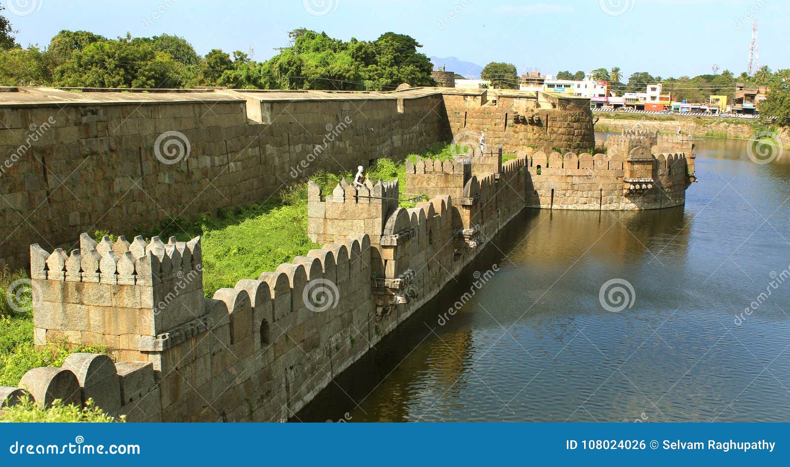 big trench with fort battlements and the large wall landscape