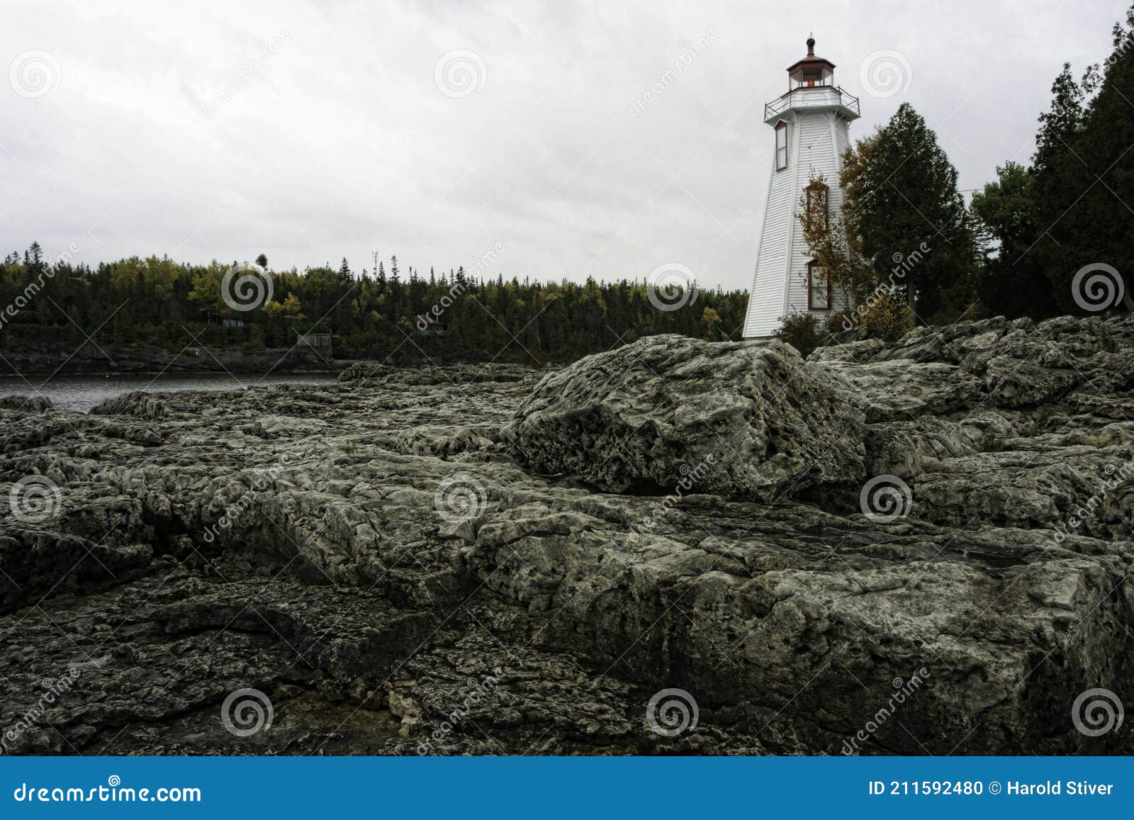 Big Tub Lighthouse in Tobermory, Ontario, Canada Stock Photo Image of