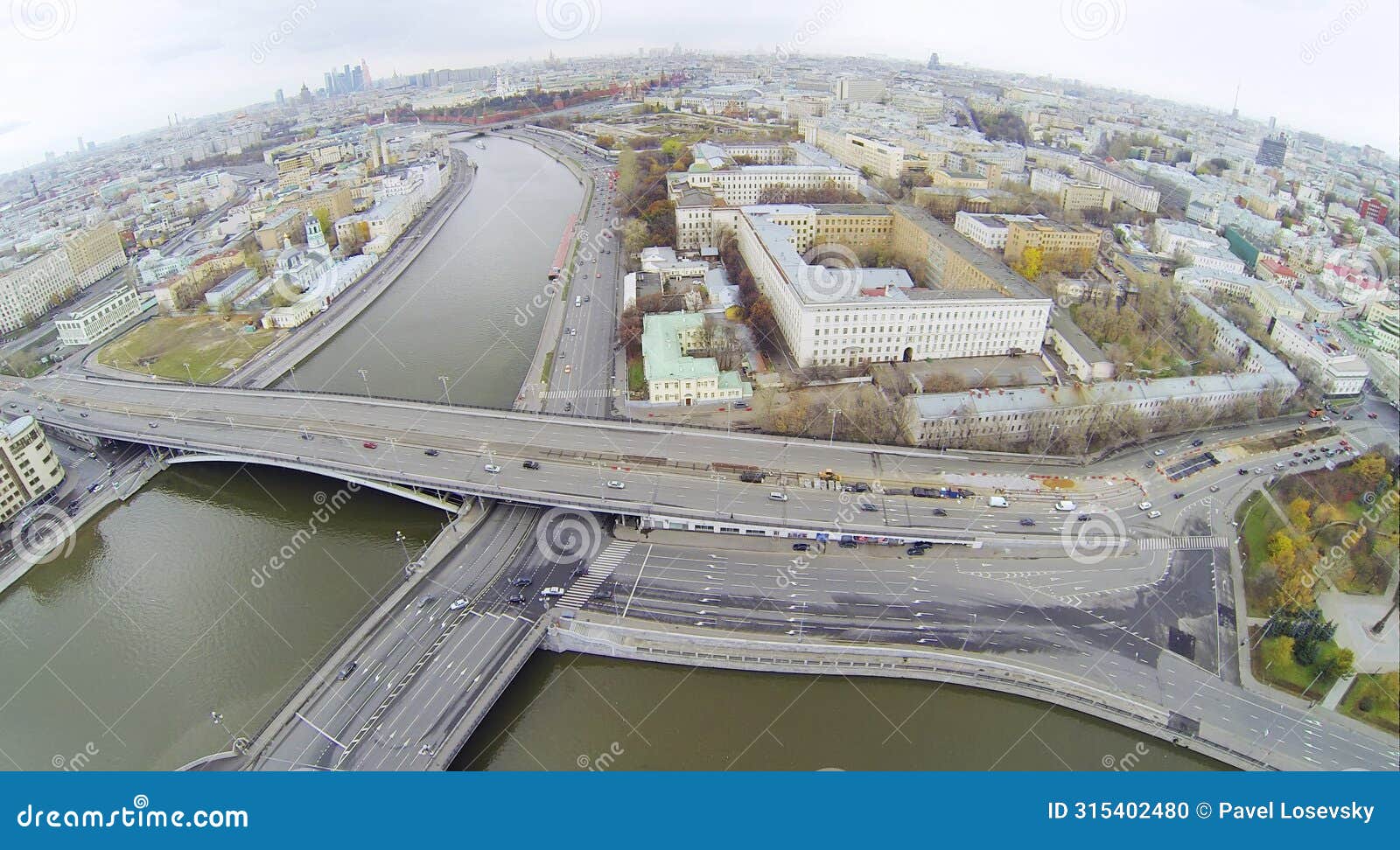 big ustyinsky bridge, moskva river and panorama of