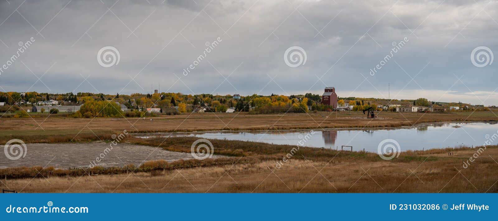 Big Valley Alberta in fall stock photo. Image of facade 231032086