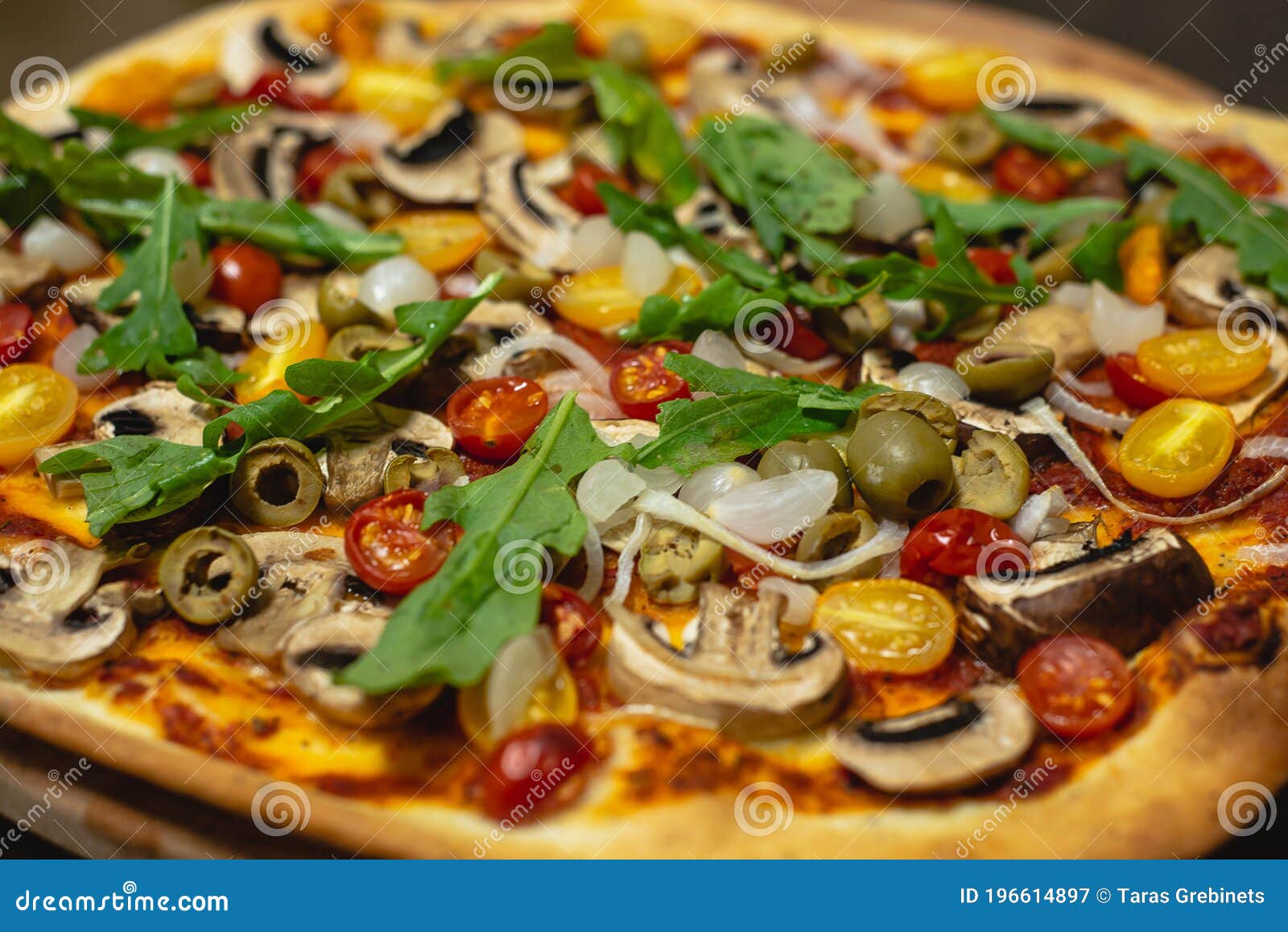 Big Vegetarian Pizza without Cheese Stock Image Image of meal