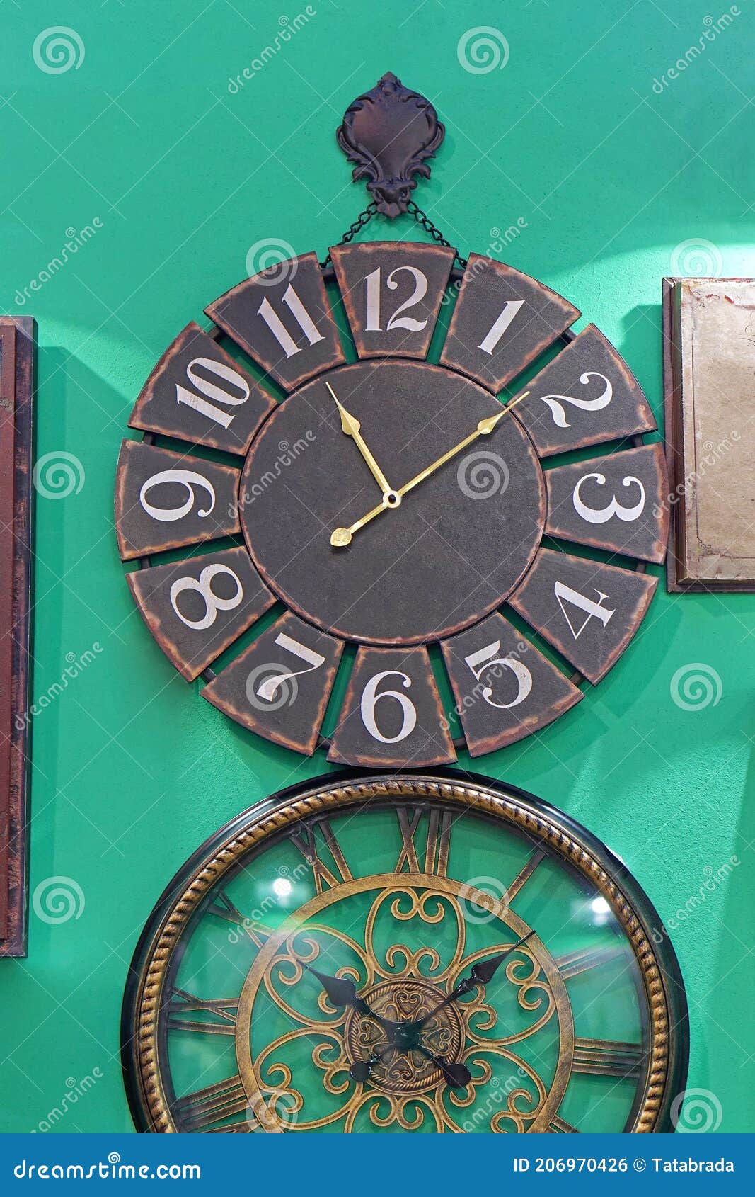 Vintage wall clock stock photo. Image of analog, dial 206970426