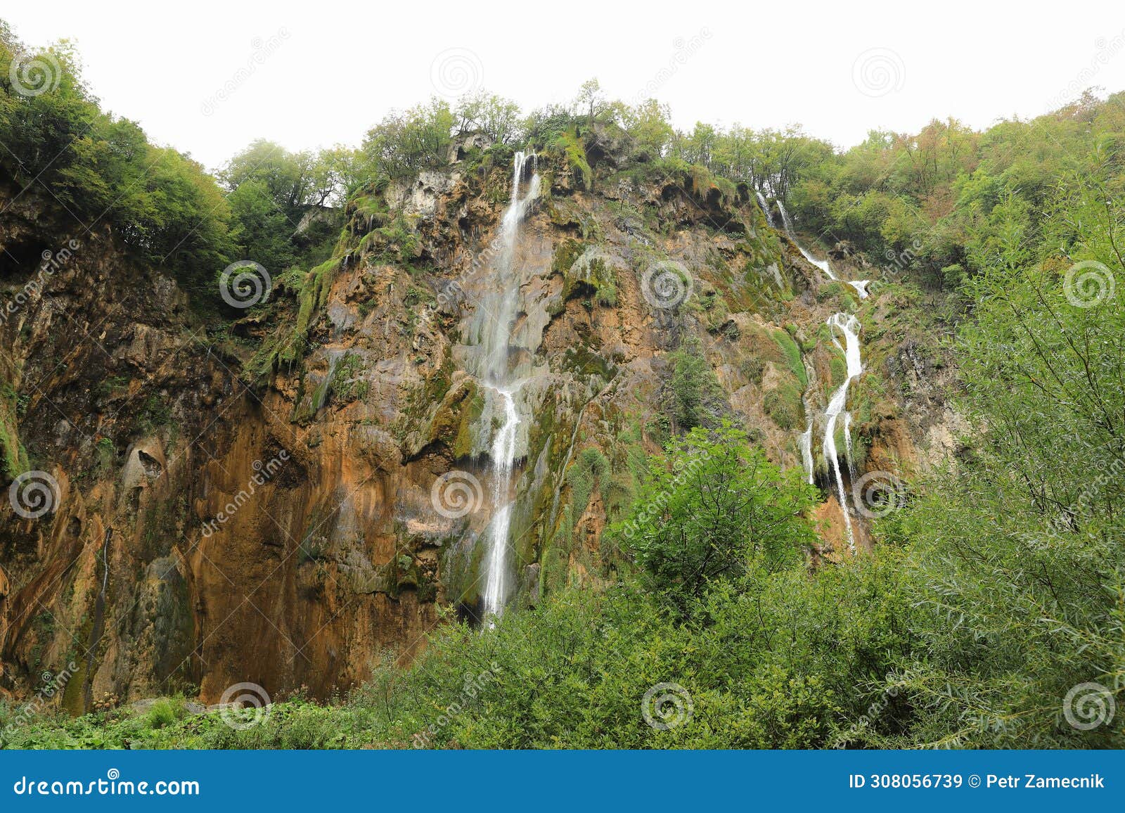 big waterfall on plitvicka jezera in croatia