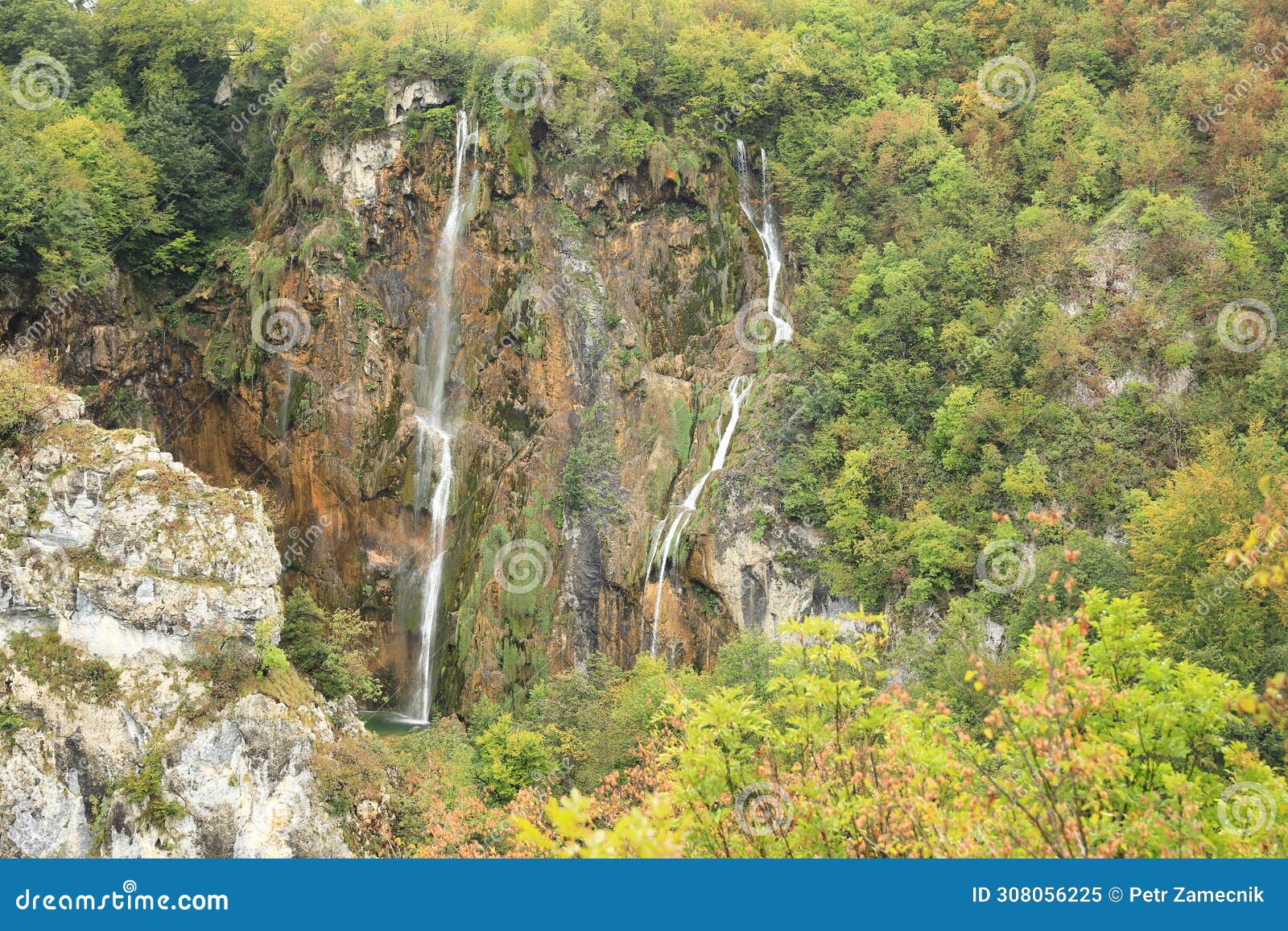 big waterfall on plitvicka jezera in croatia